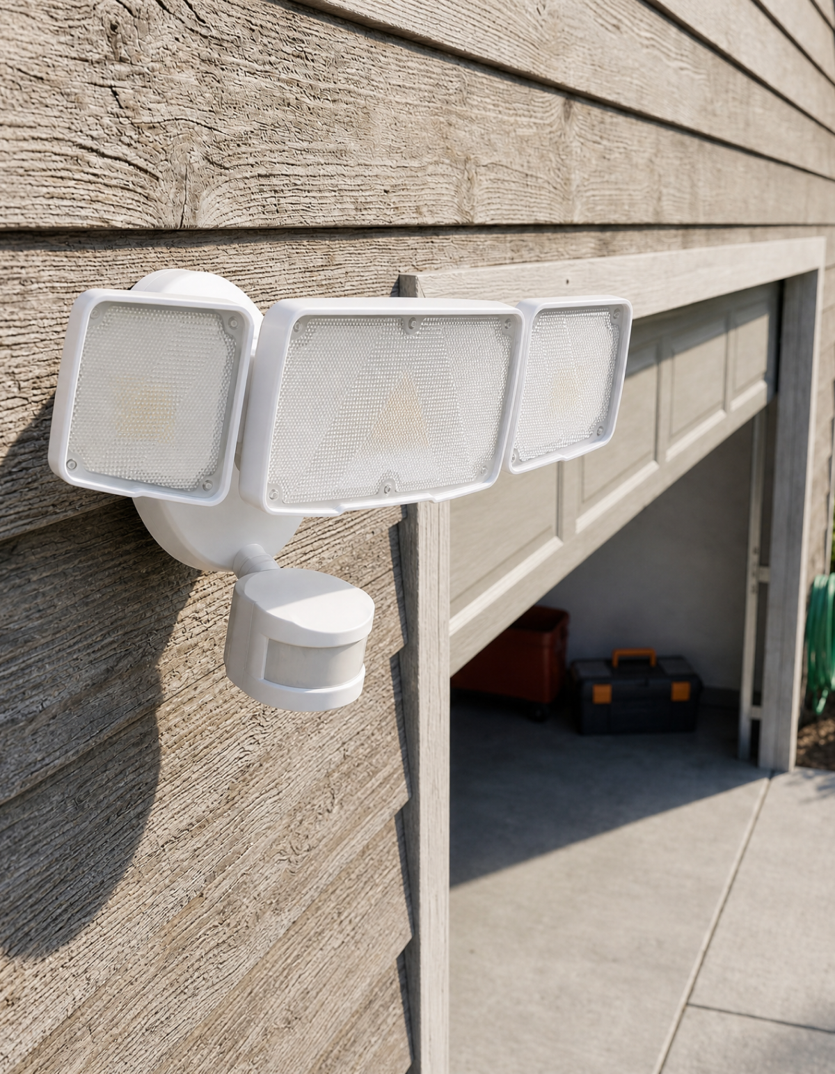 Fortis 3-Head Security Light, White - White#Finish_White
