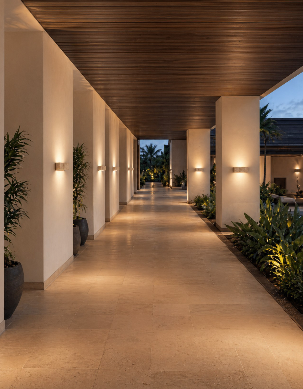TOR 8-in. Wall Sconce, Travertine Finish