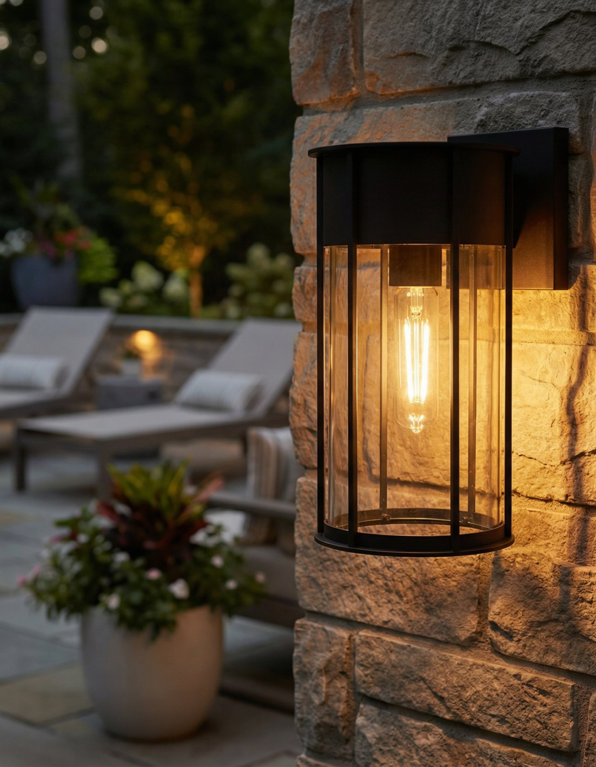 Rainier 11-in. Outdoor Wall Lantern - Black#Finish_Black