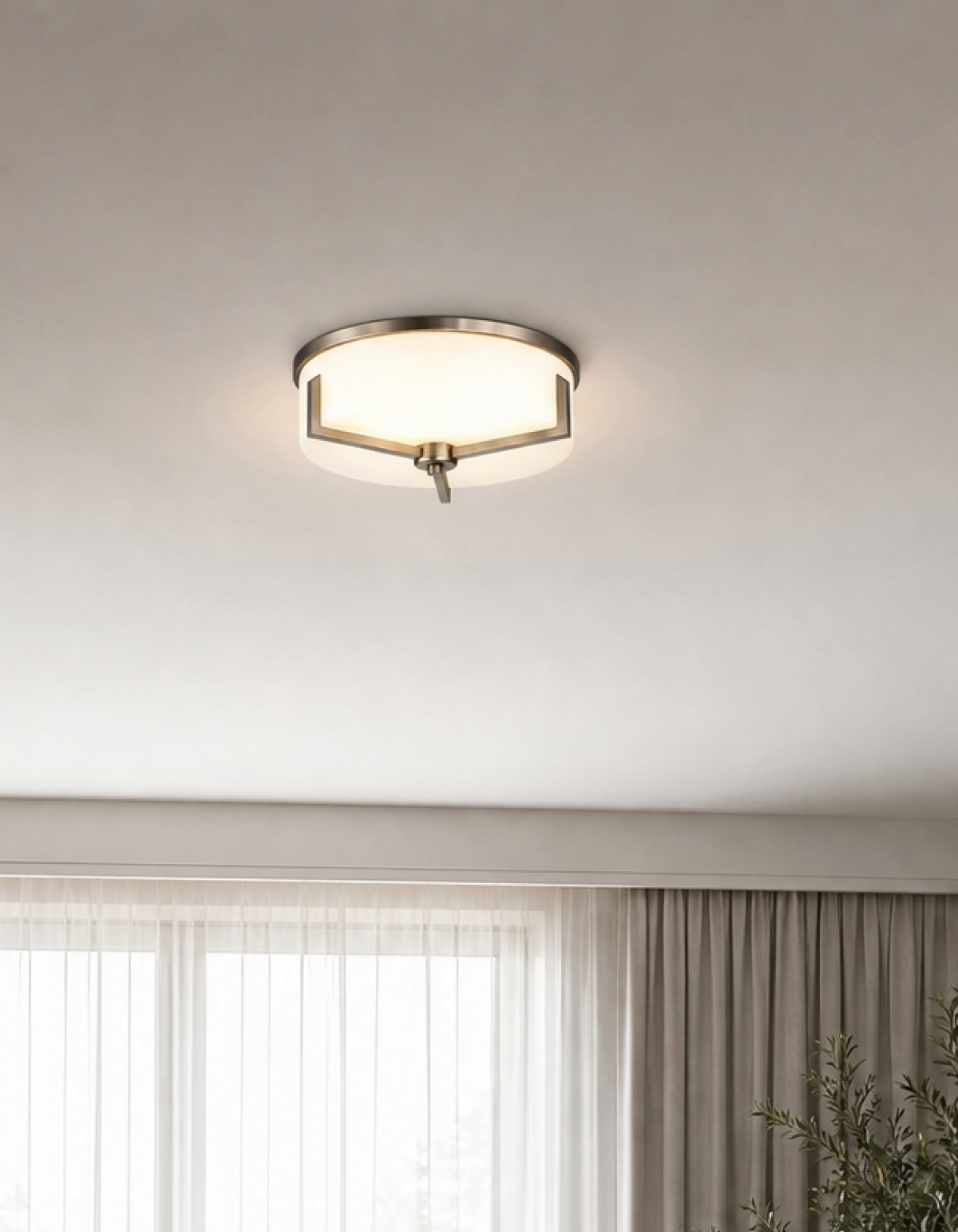 Bella 14-in. Flush Mount - Brushed Nickel#Finish_Brushed Nickel