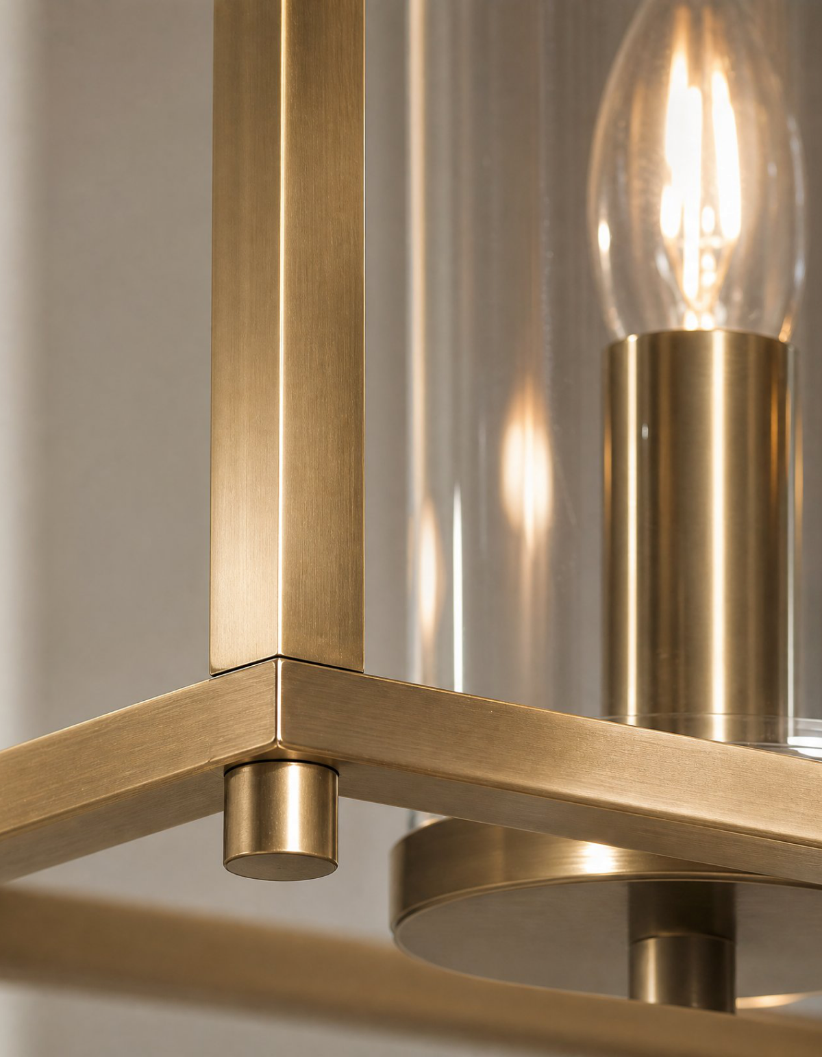 Aurelia 5-Light Linear Chandelier - Satin Gold Finish, Clear Glass#Finish_Satin Gold Finish, Clear Glass