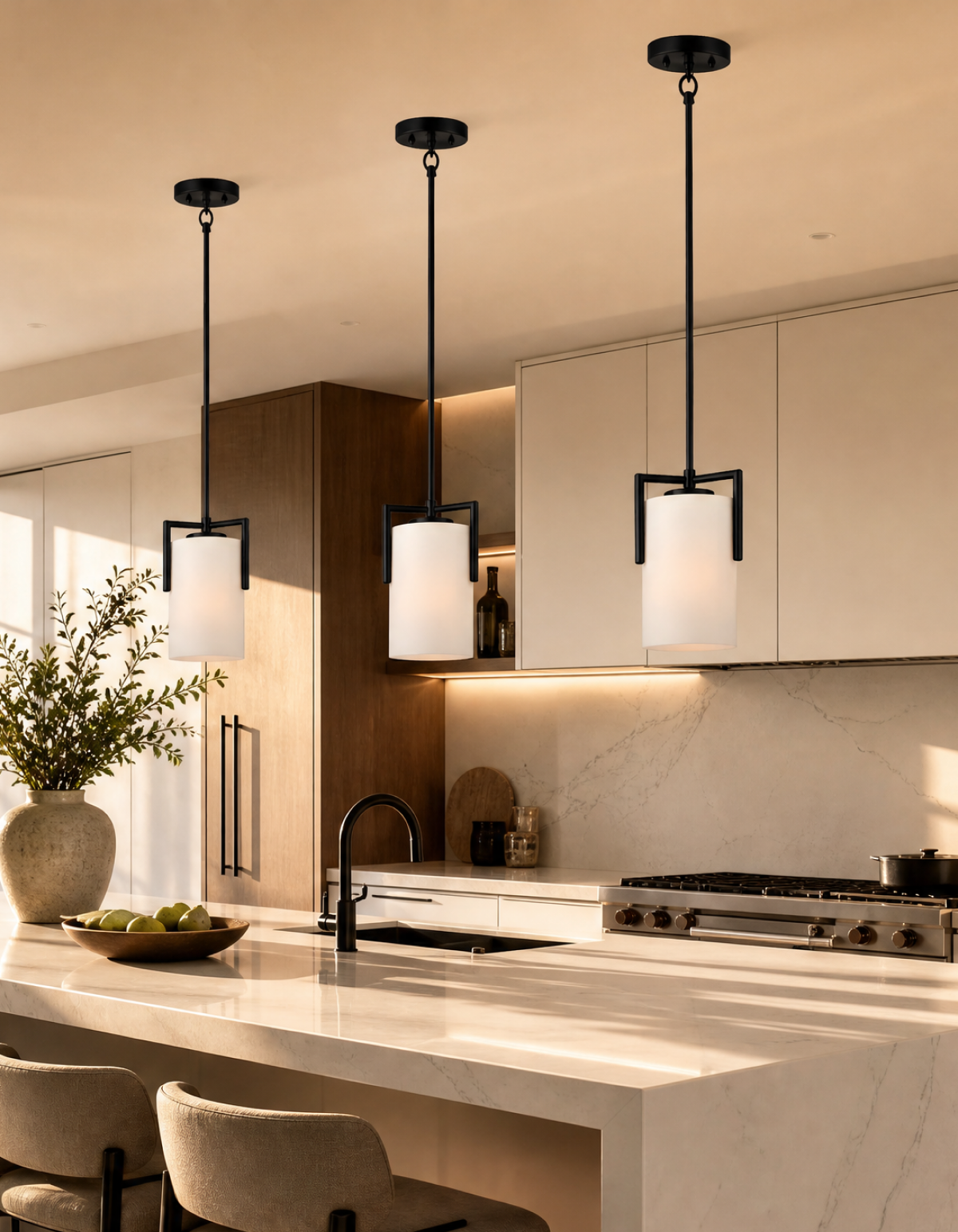 Bella Single Pendant - Black#Finish_Black
