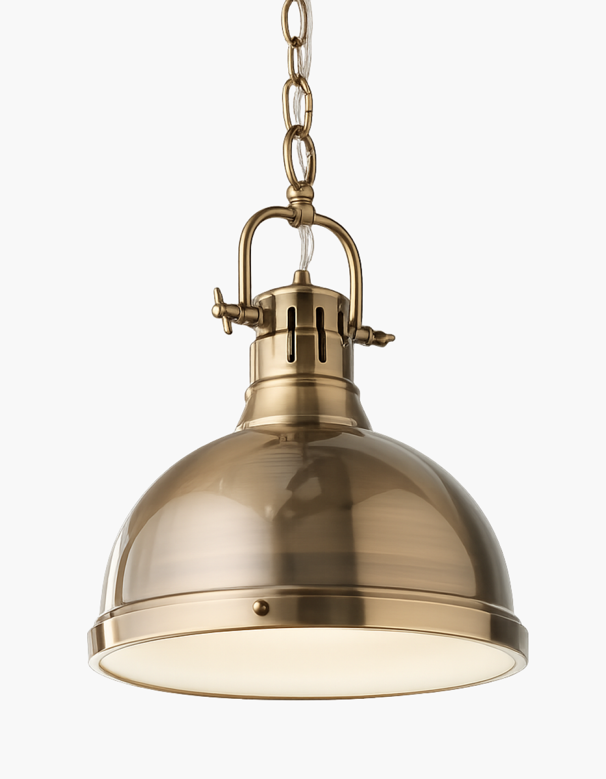 Foundry Single Kitchen Pendant - Satin Gold Finish, Clear Glass#Finish_Satin Gold Finish, Clear Glass