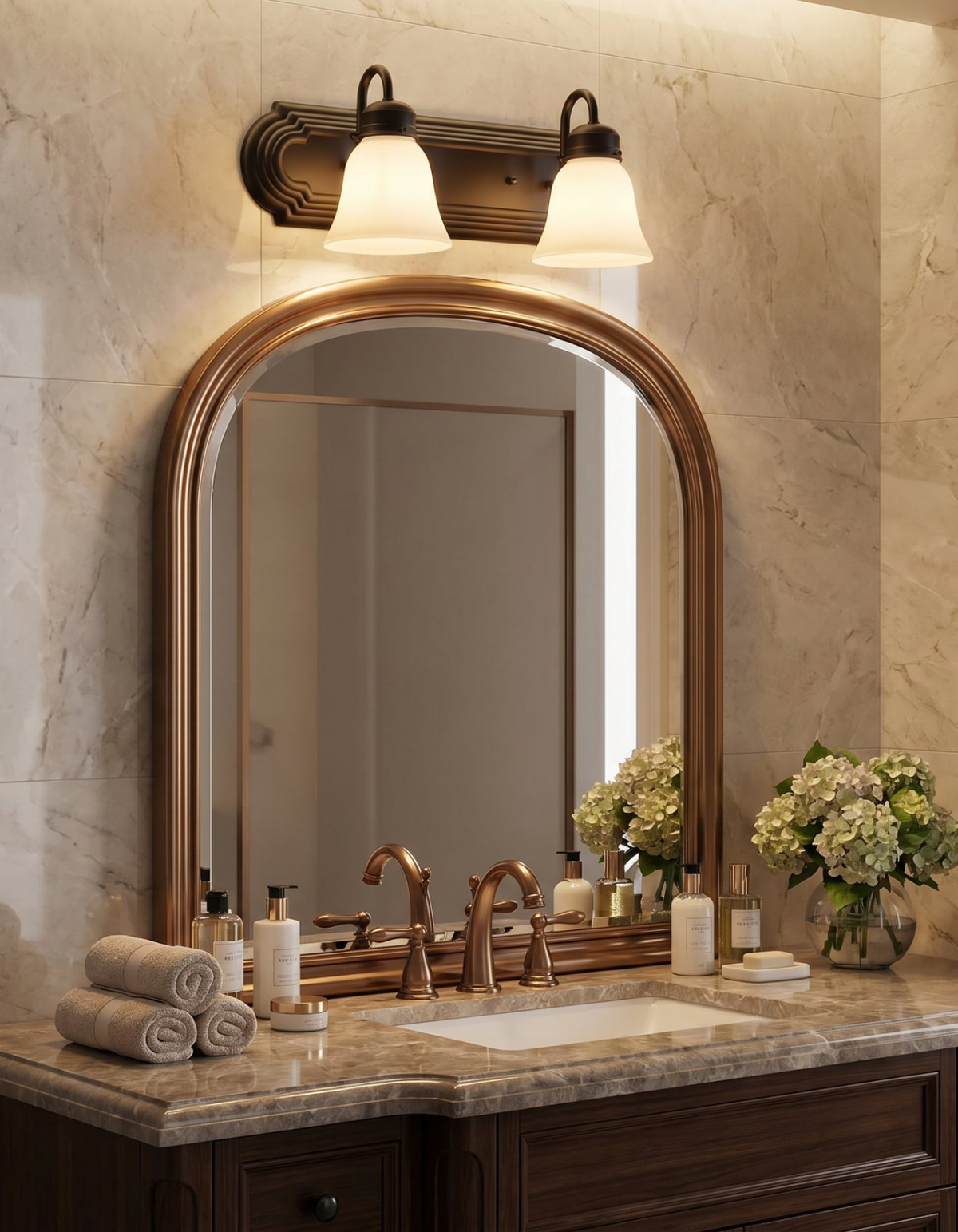 Heritage 2-Light Vanity Light - Black#Finish_Black