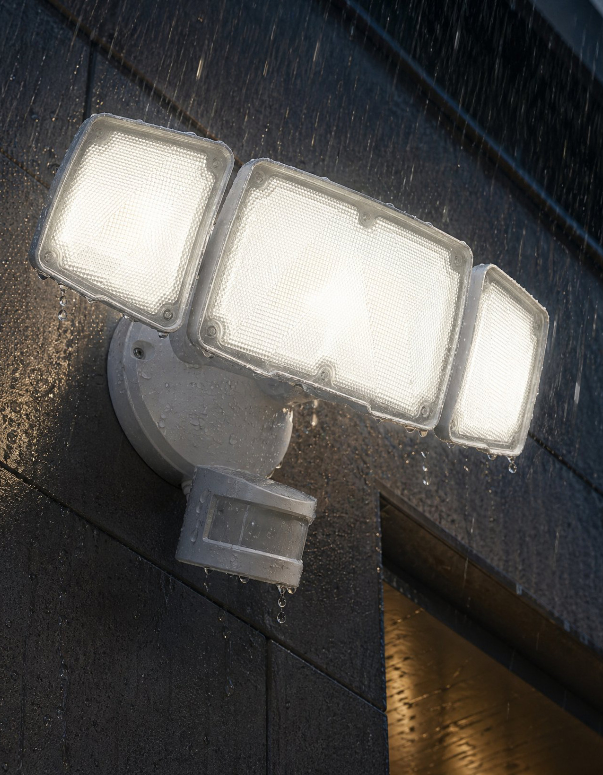 Fortis 3-Head Security Light, White - White#Finish_White