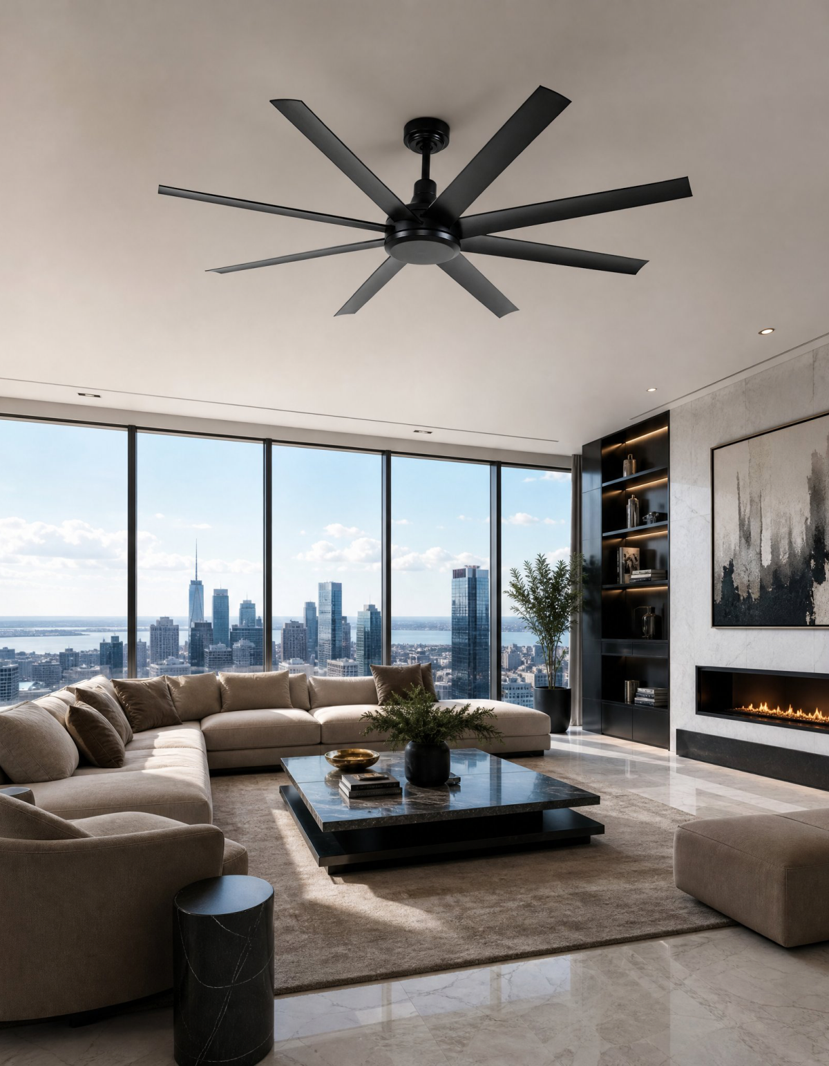 Raven 65-in. Commercial Ceiling Fan - Black#Finish_Black