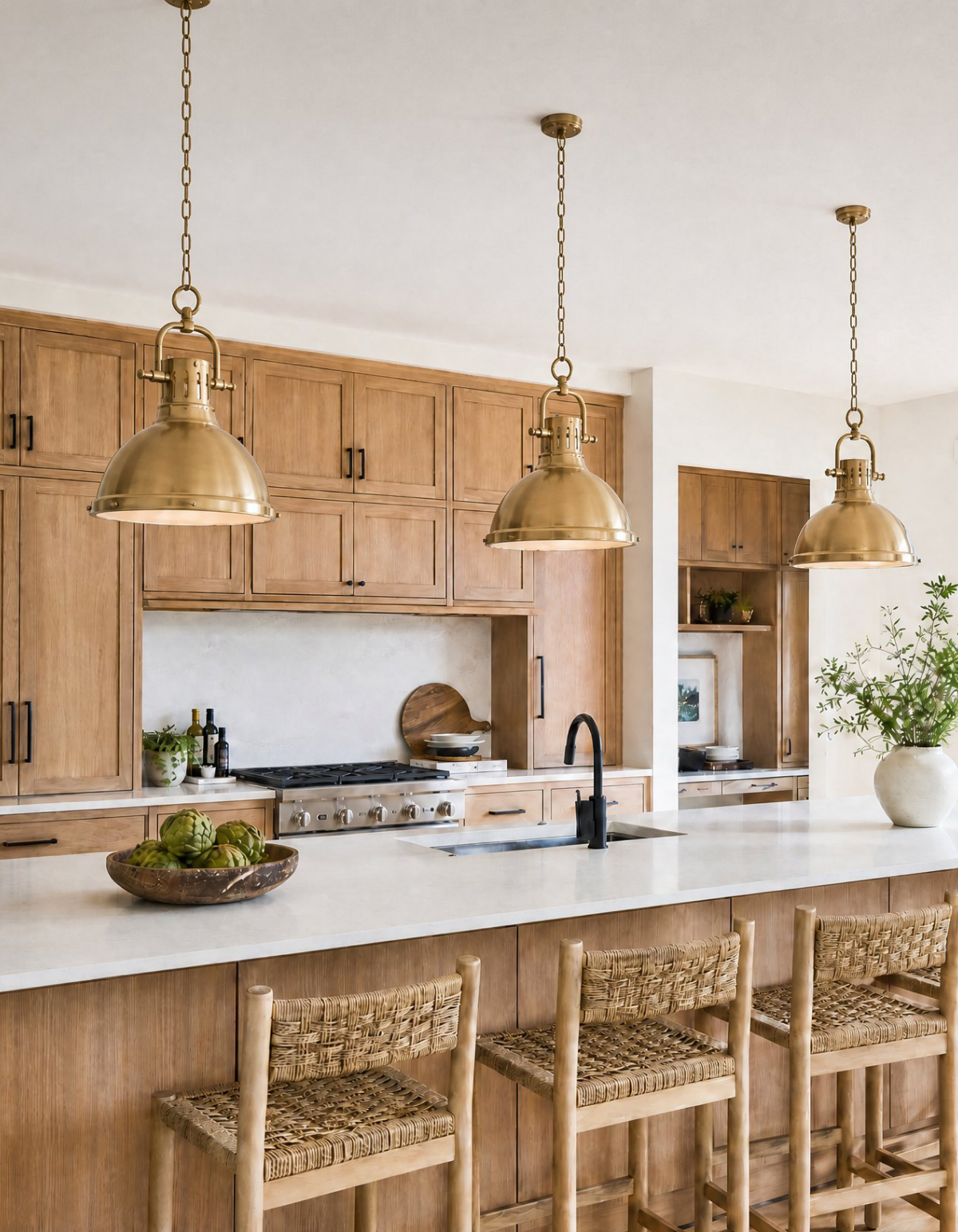 Foundry Single Kitchen Pendant - Satin Gold Finish, Clear Glass#Finish_Satin Gold Finish, Clear Glass