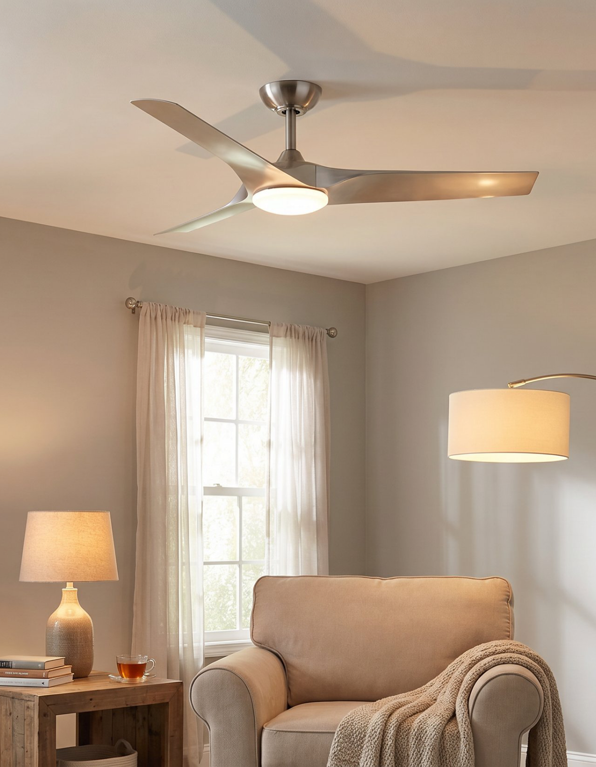 Gossamer 60-in. Ceiling Fan, Brushed Nickel - Brushed Nickel & Silver#Finish_Brushed Nickel & Silver