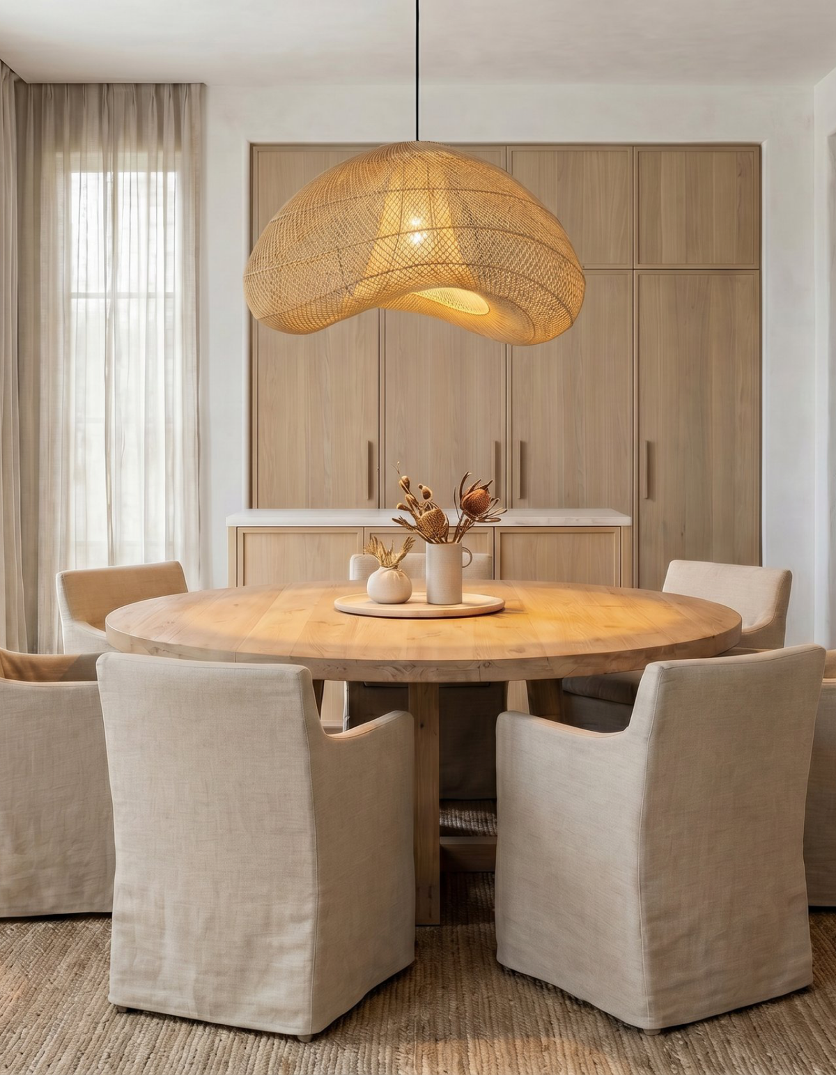 ISLA 1-Light 32" Pendant - Nature Rattan#Finish_Nature Rattan