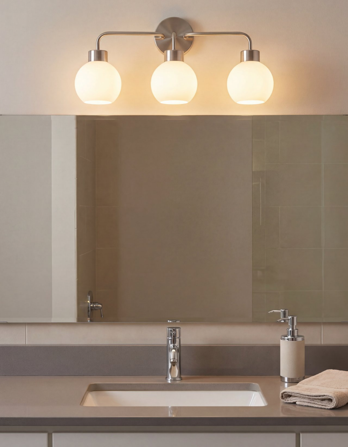 Opal 3-Light Vanity - Brushed Nickel#Finish_Brushed Nickel