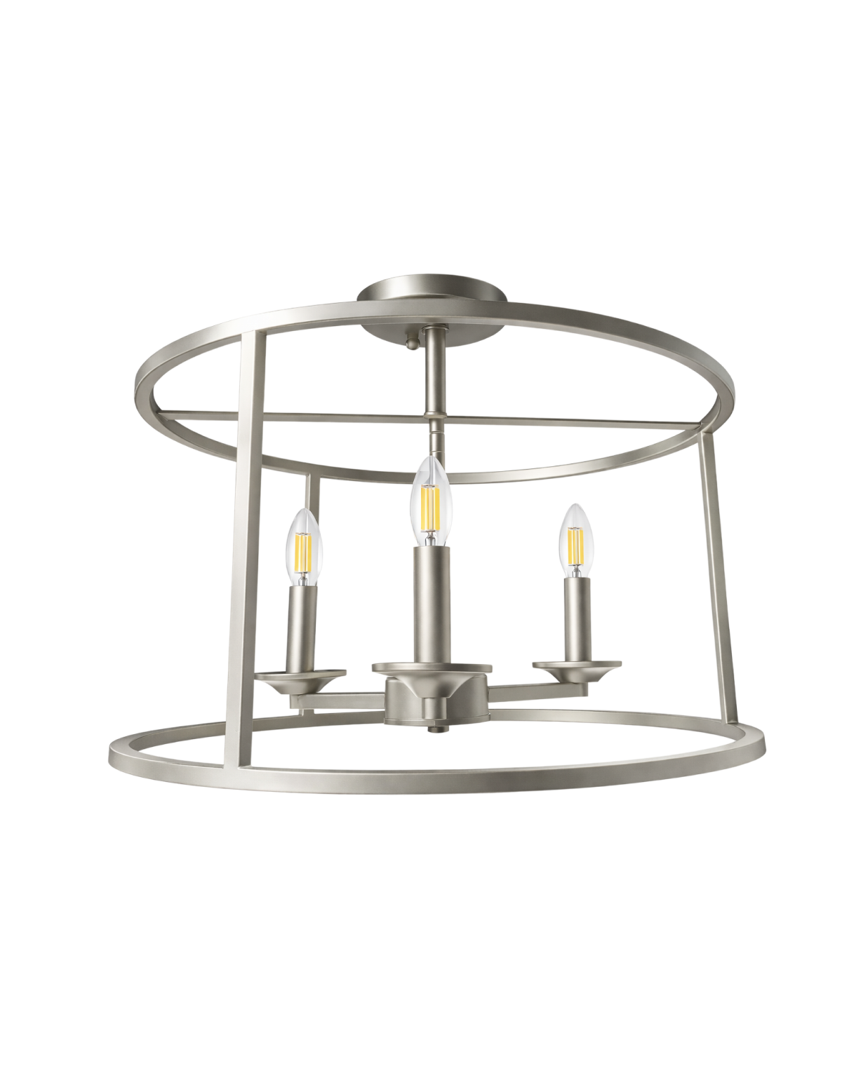 BELVEDERE 3-Light Flush Mount - Brushed Nickel