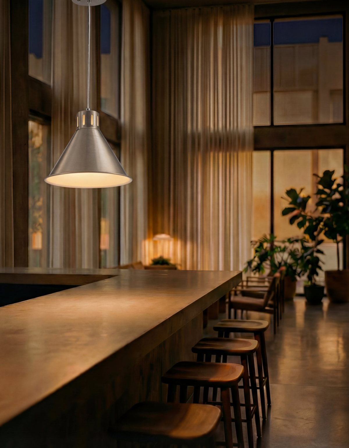 DUKE 1-Light Pendant - Brushed Nickel