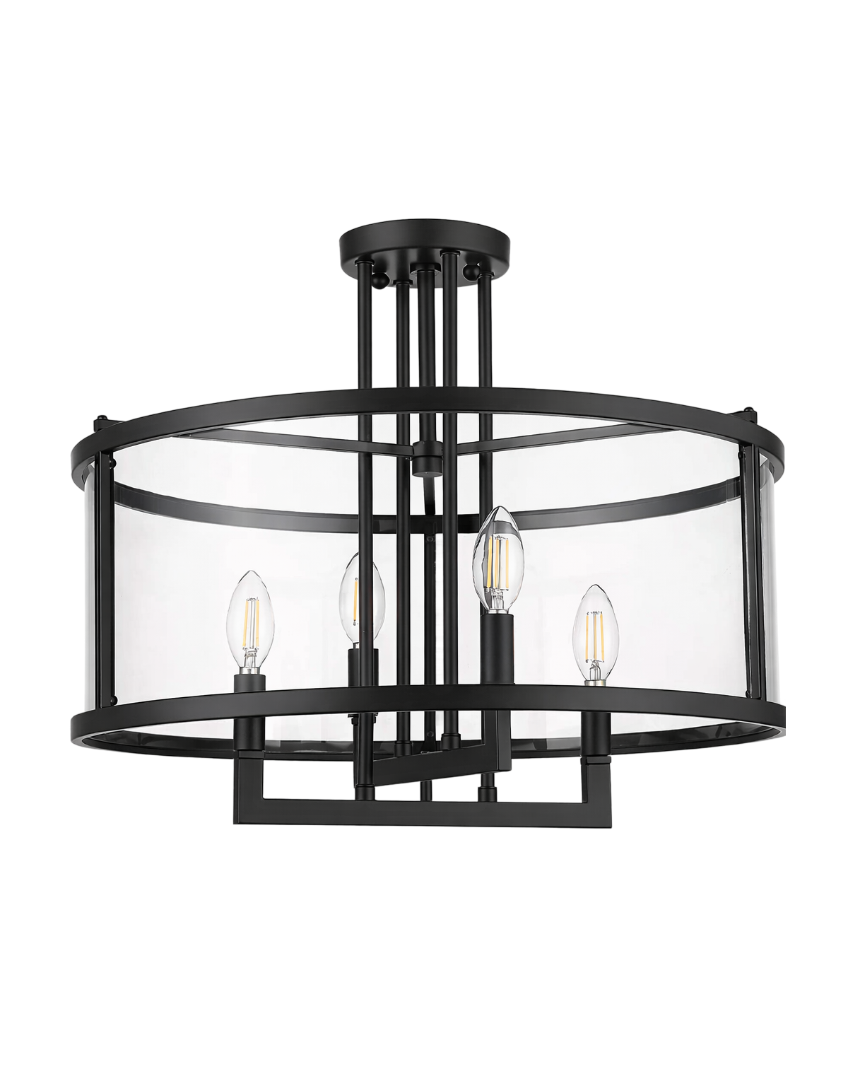 BELVEDERE 4-Light Flush Mount - Black