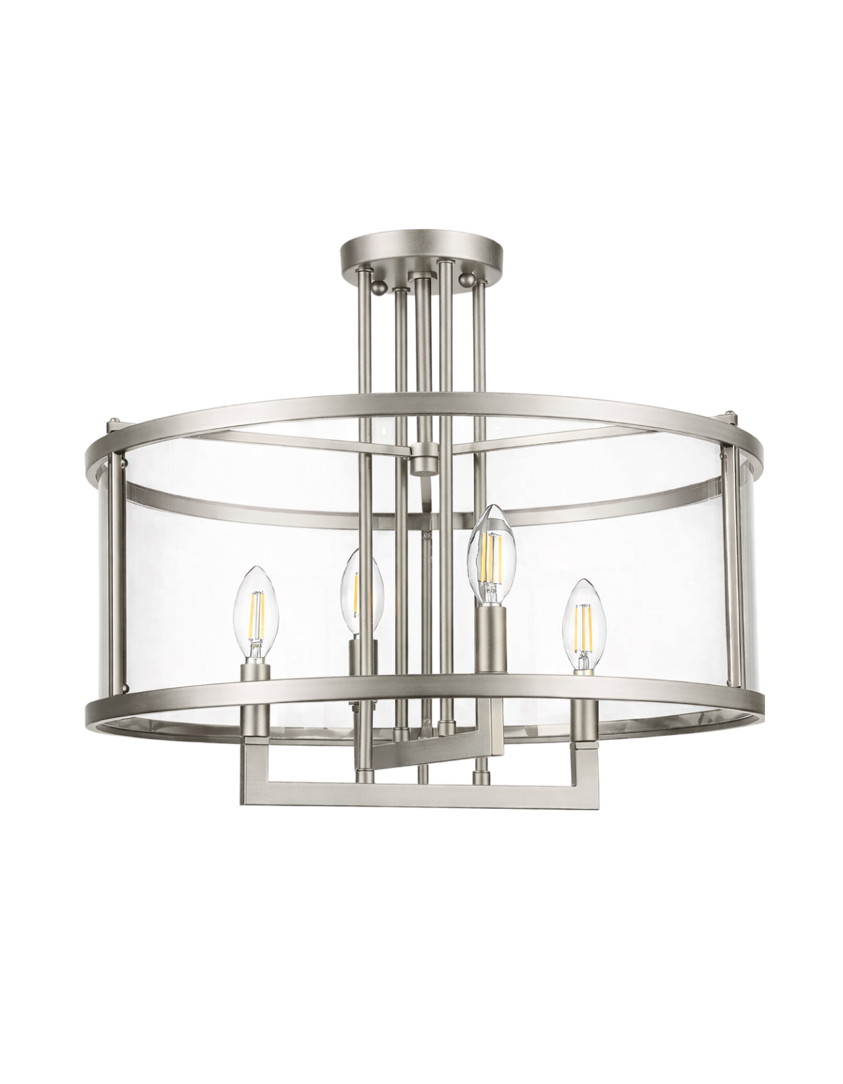 BELVEDERE 4-Light Flush Mount - Brushed Nickel