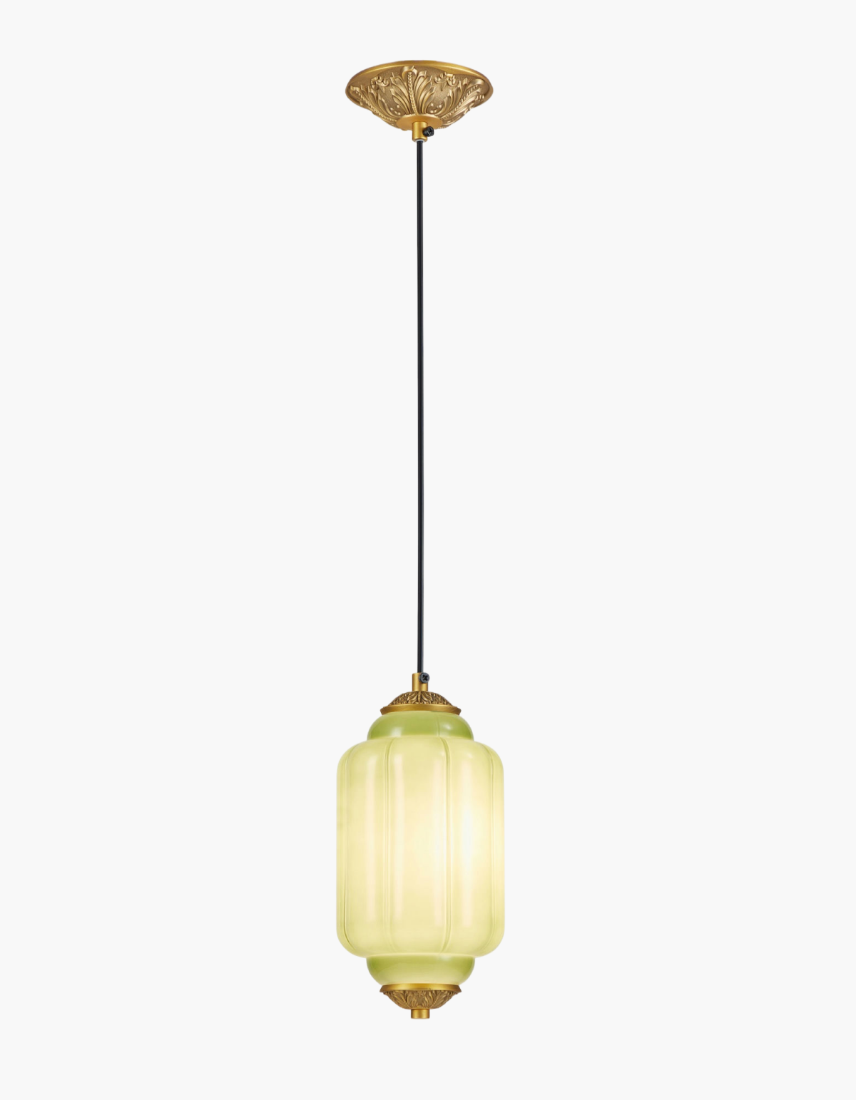 CELESTE 9-in. Pendant – Satin Gold + Green