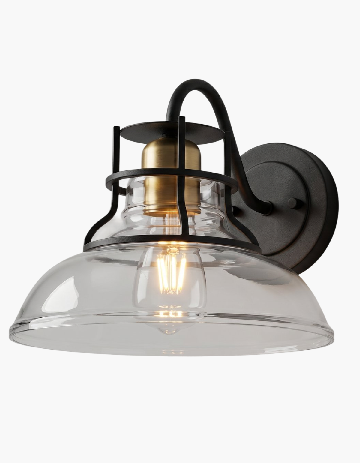HARBOR Wall Sconce - matte black, white background