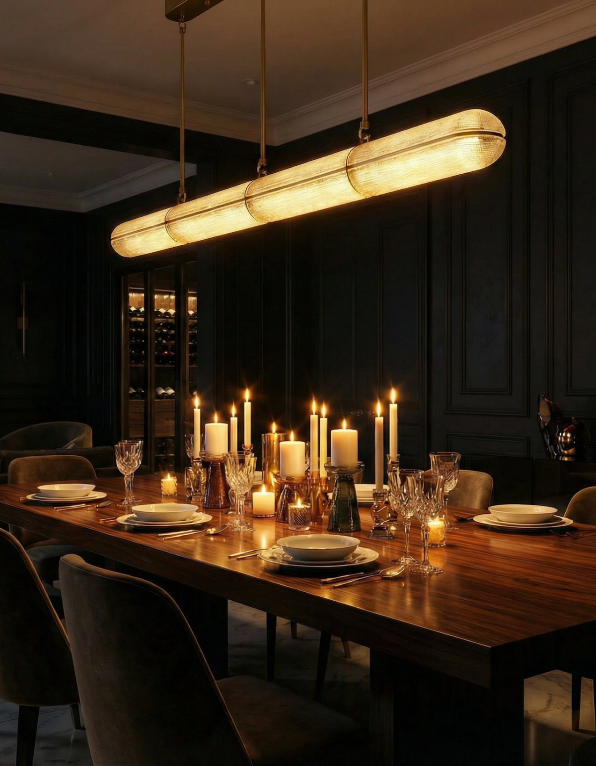 ELARA 64-in. Linear Chandelier detail