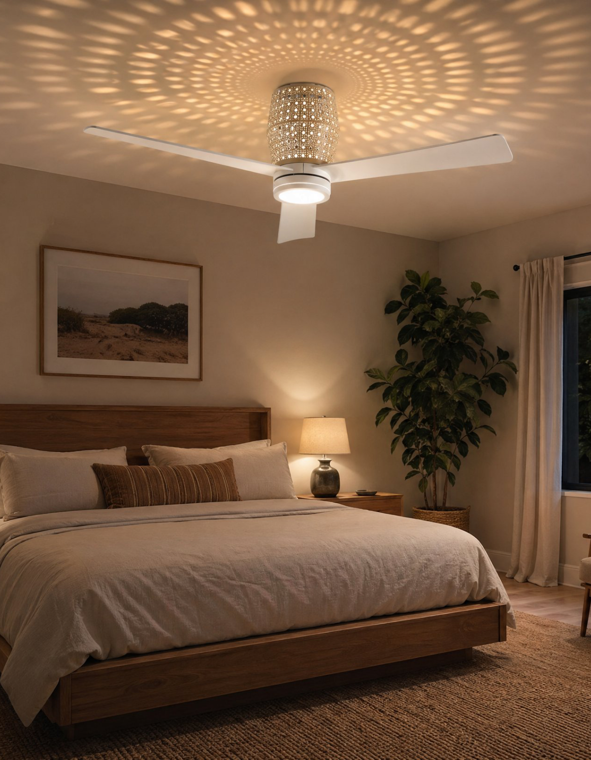 BANYAN 52-in. Hugger Ceiling Fan, Matte White