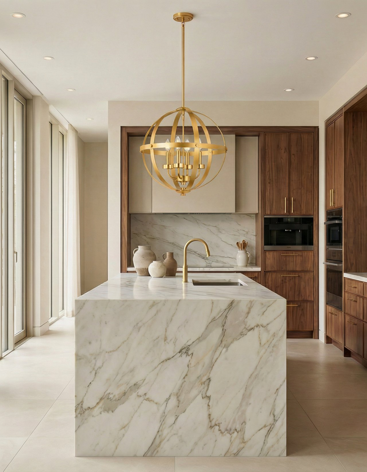 BRICKELL 18-in. Four-Light Pendant in Satin Gold