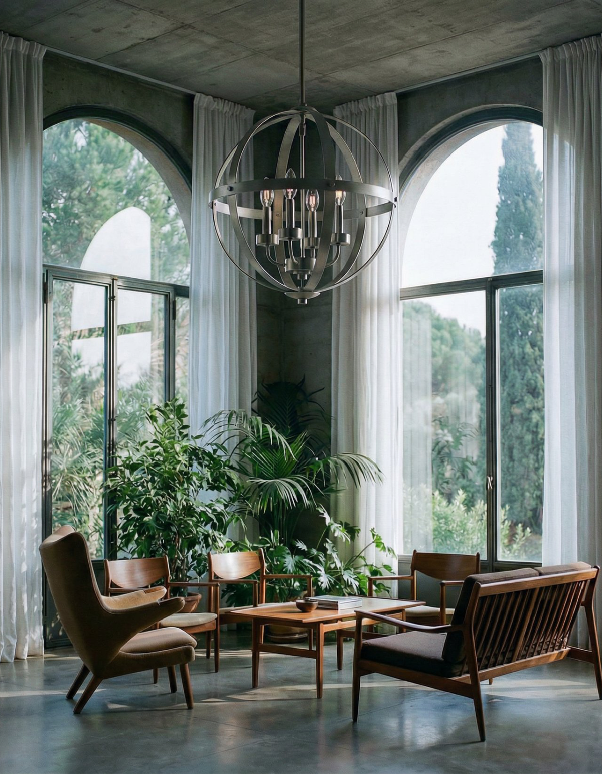 BRICKELL 24-in. Four-Light Pendant in Brushed Nickel