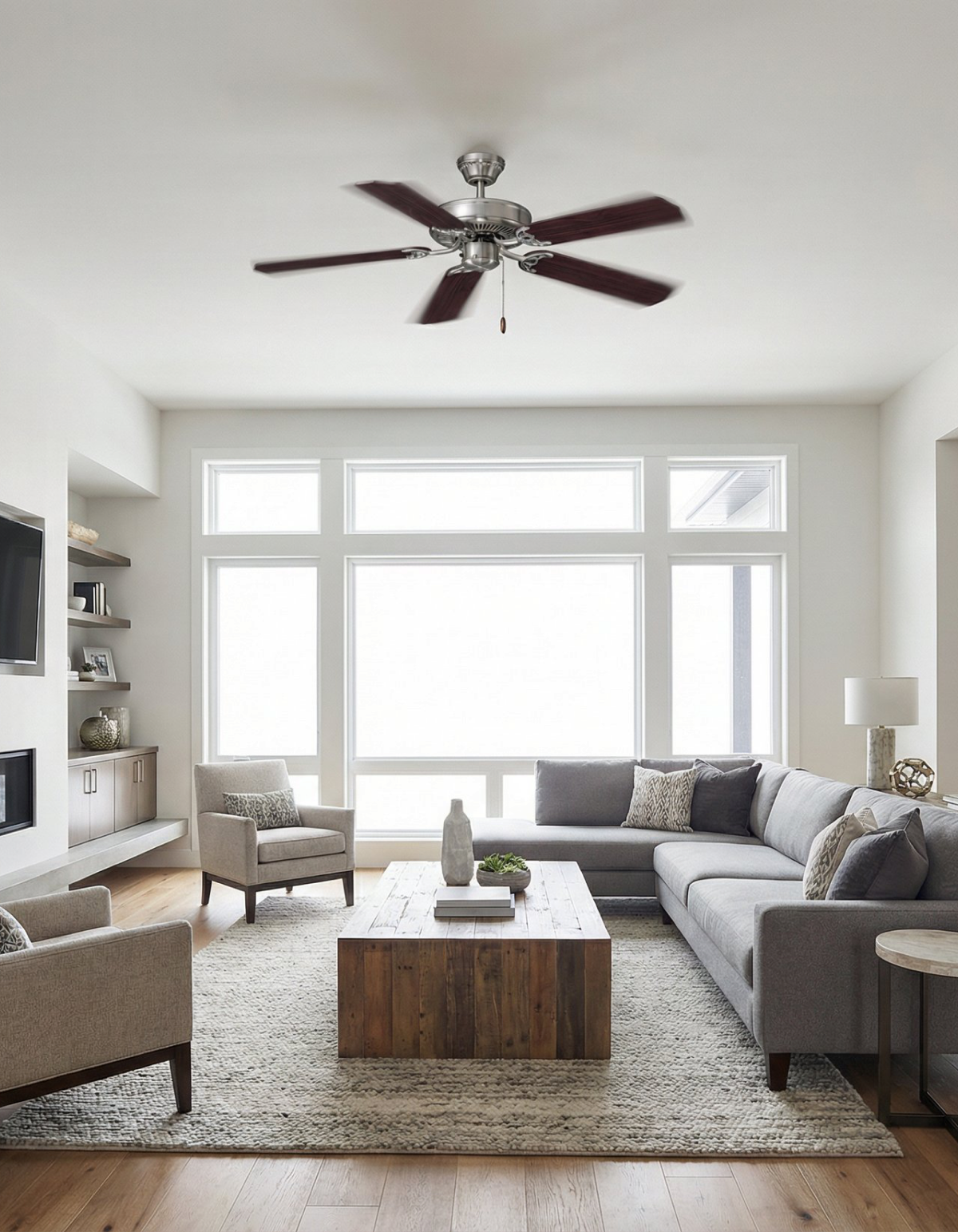 BASE CAMP 52-in. Ceiling Fan – room scene