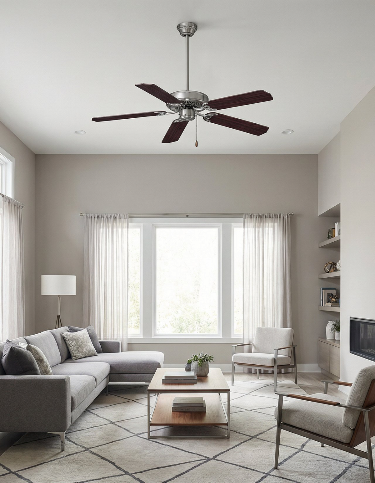 BASE CAMP 52-in. Ceiling Fan – room scene