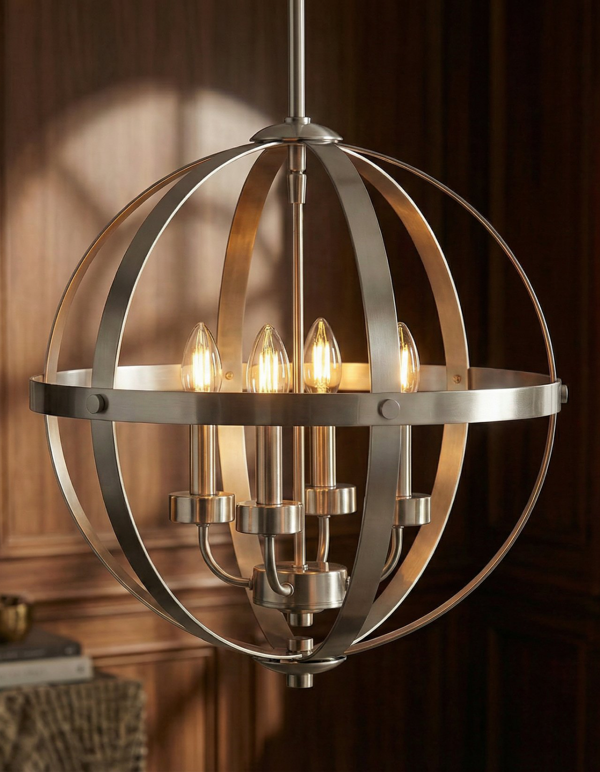 BRICKELL 24-in. Four-Light Pendant in Brushed Nickel