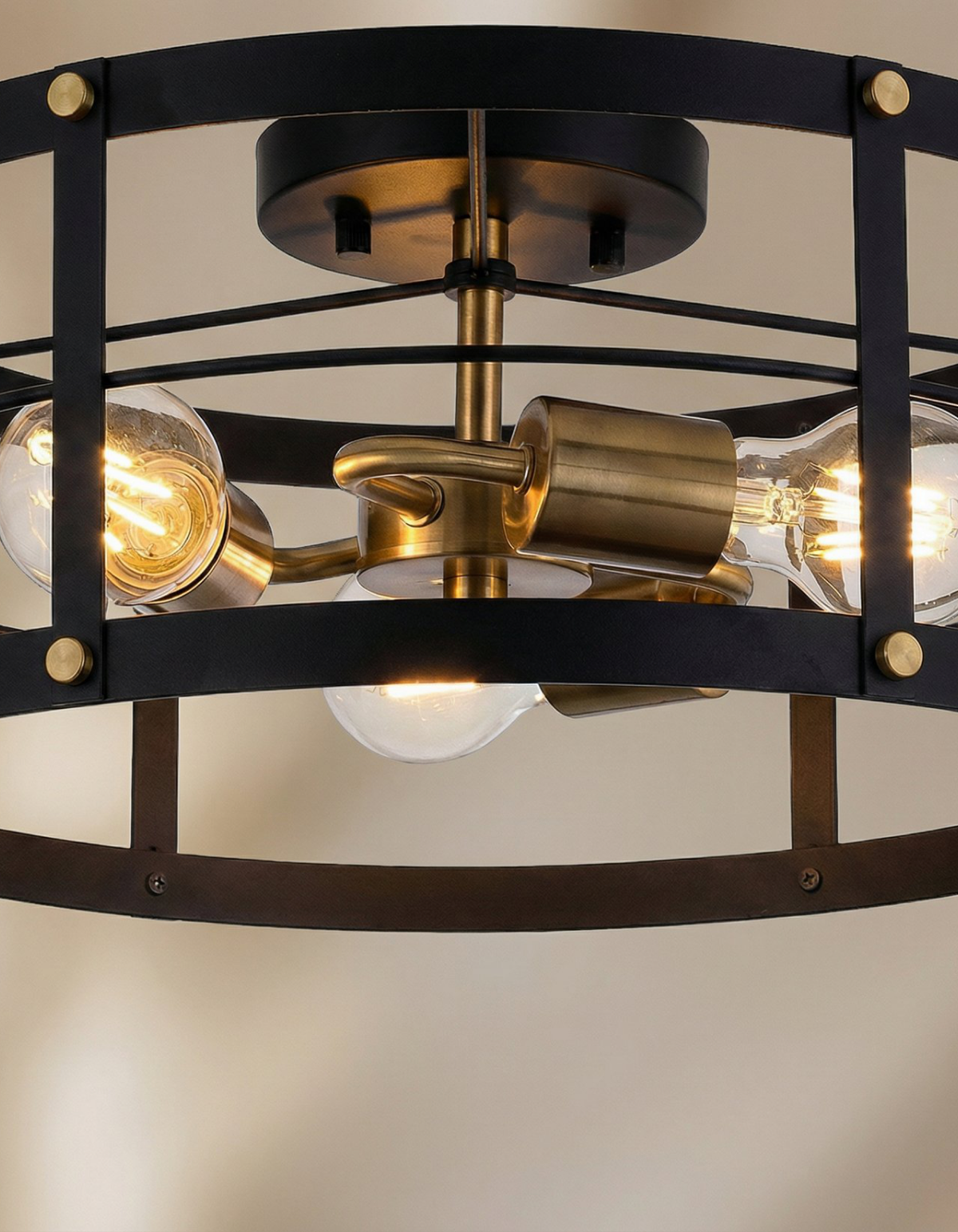 GRIDLOCK 3-Light Flush Mount detail