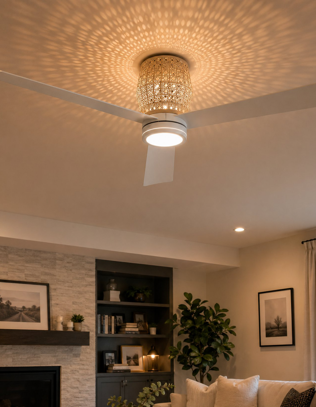 BANYAN 52-in. Hugger Ceiling Fan, Matte White