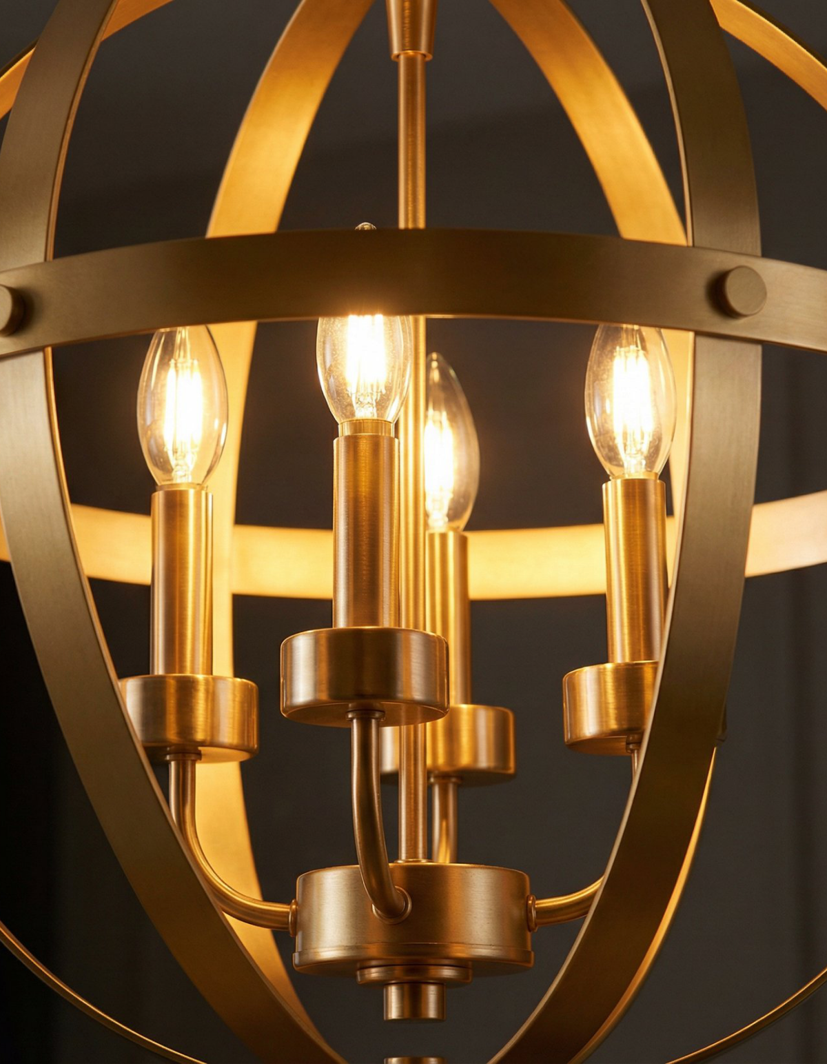BRICKELL 24-in. Four-Light Pendant in Satin Gold