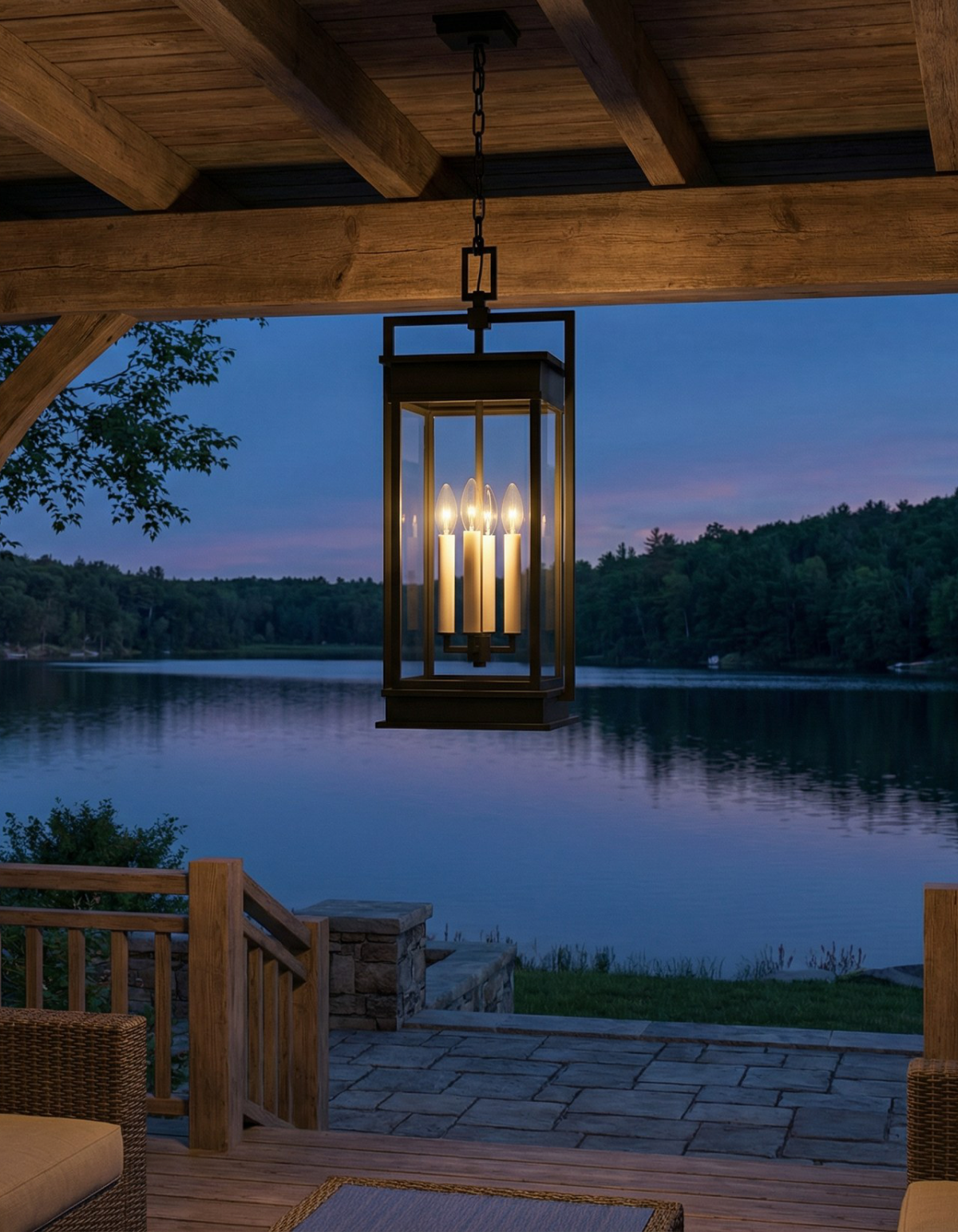 CARLISLE 3-Light Outdoor Pendant - Black#Finish_Black