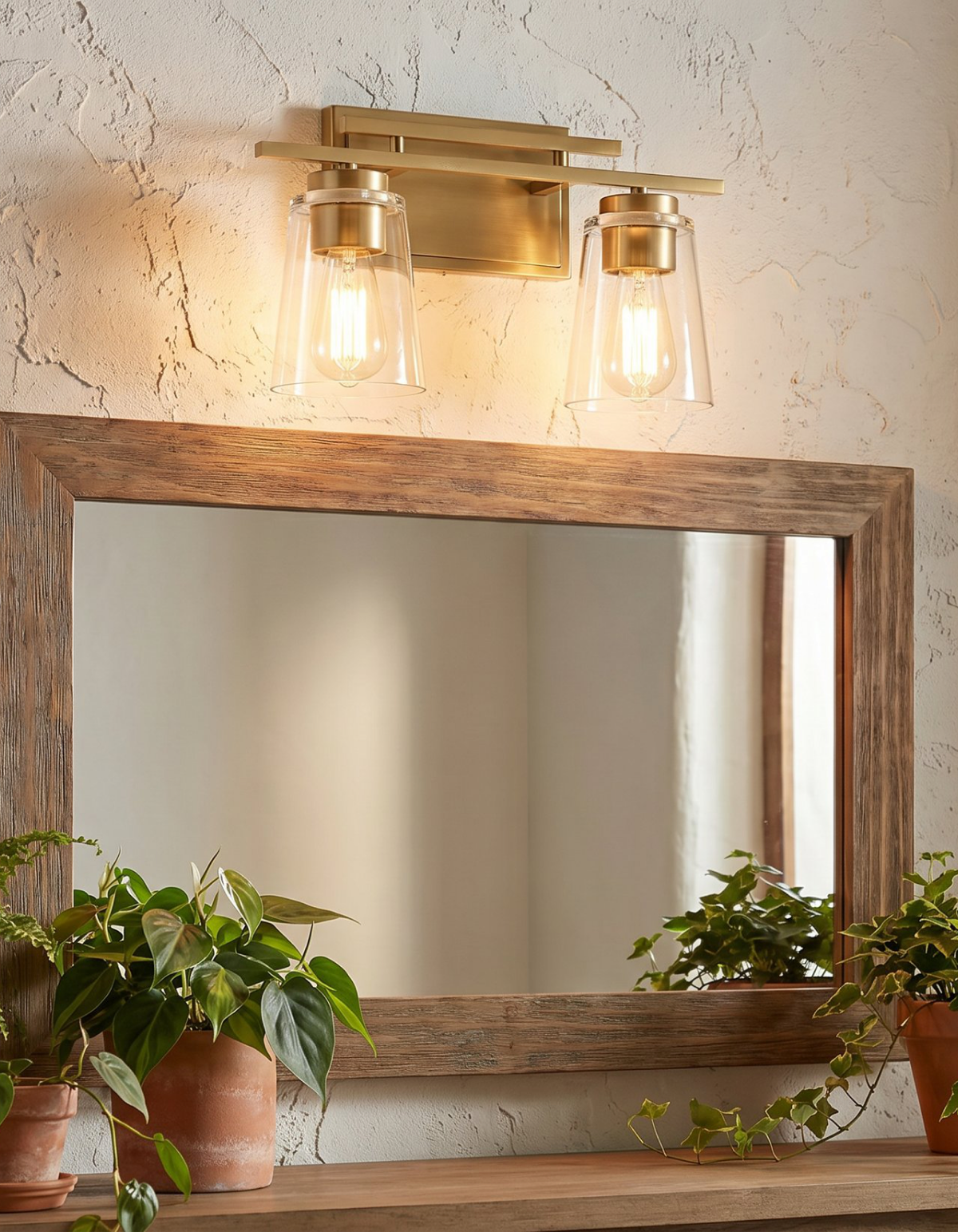 Haily 2-Light Vanity Light - Satin Gold#Finish_Satin Gold