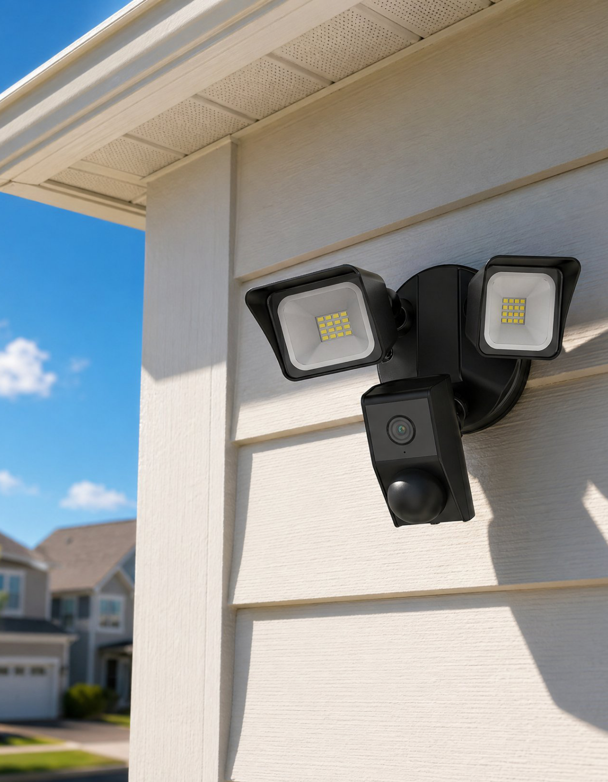 Fortis Slim 2-Head Security Light, Black - Black#Finish_Black