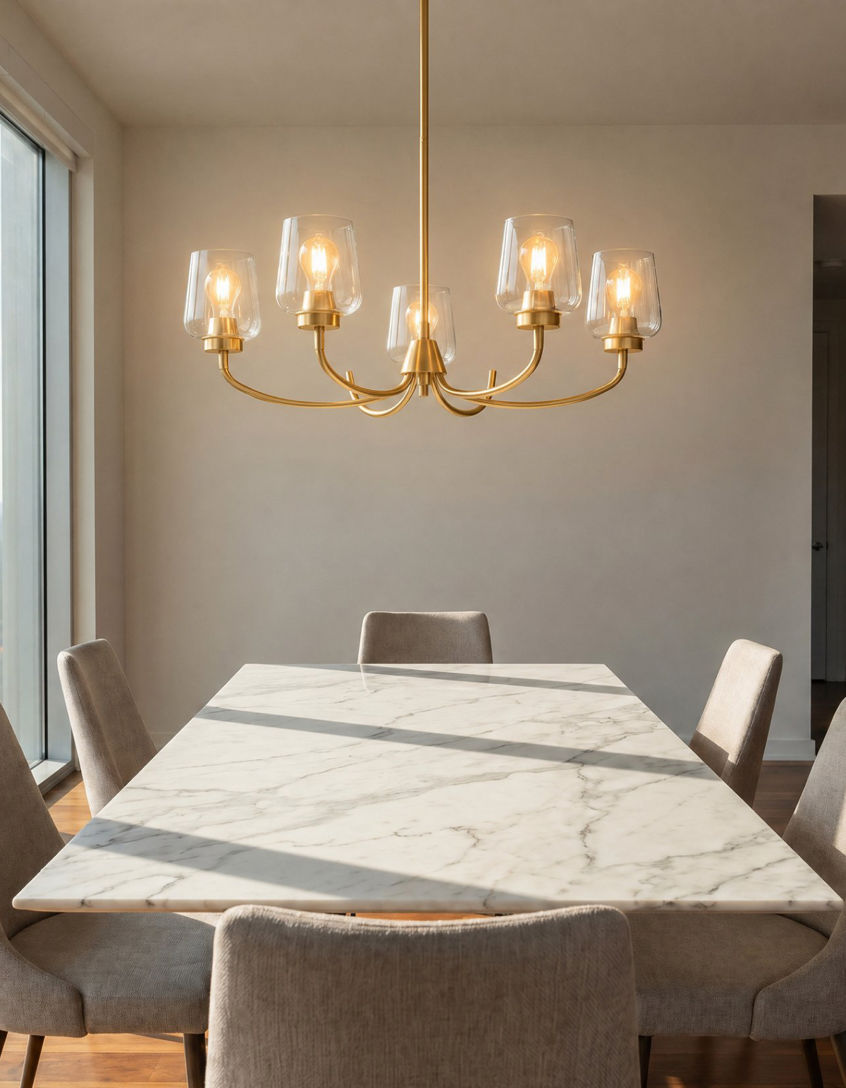 GILA 5-Light Ring Chandelier - Satin Gold#Finish_Satin Gold