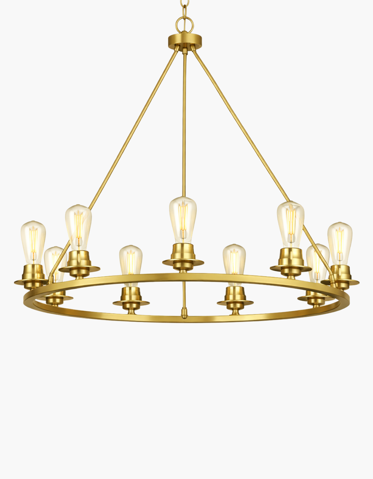 Foundry 9-Light Chandelier - Satin Gold#Finish_Satin Gold