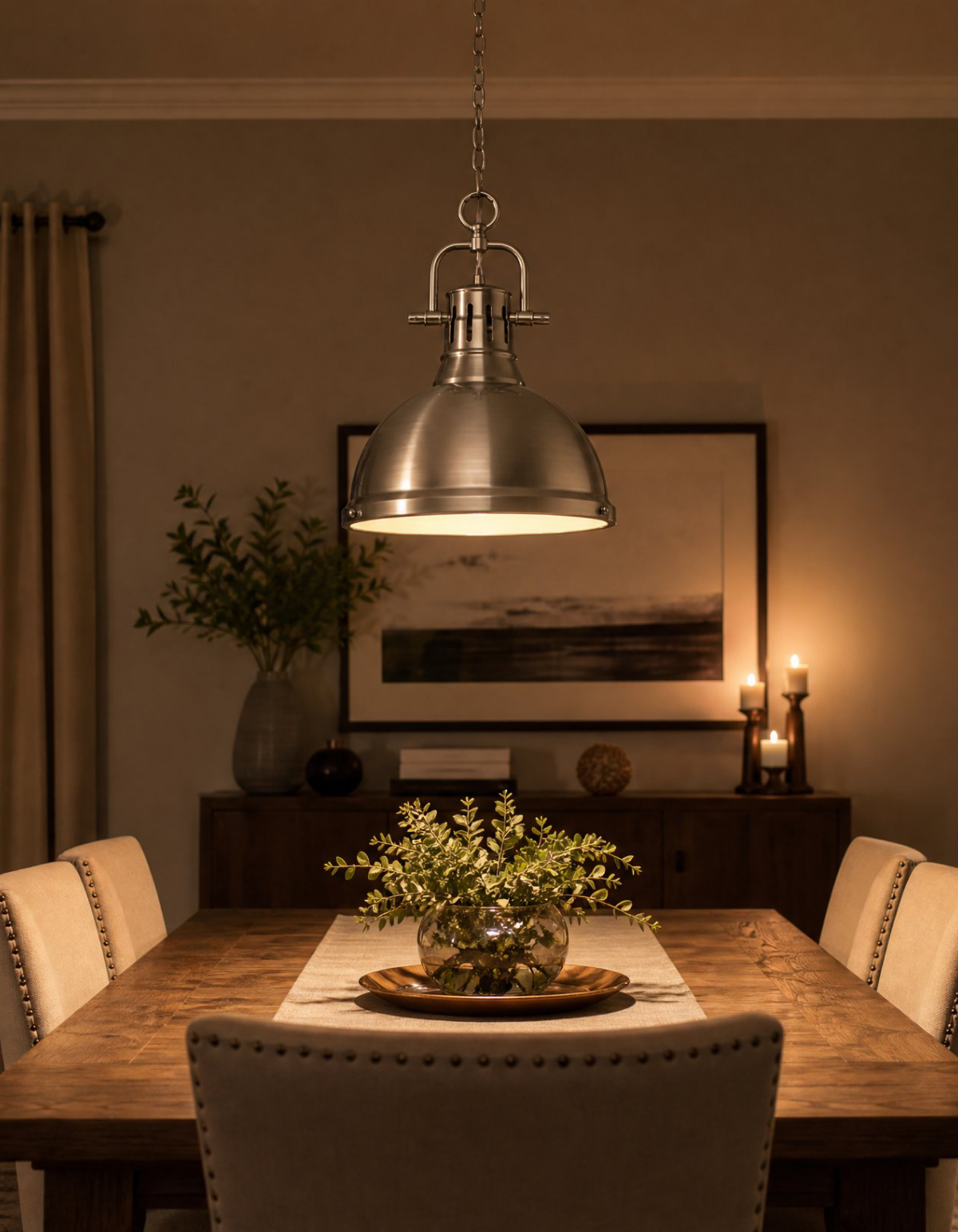 Foundry Single Pendant - Brushed Nickel#Finish_Brushed Nickel