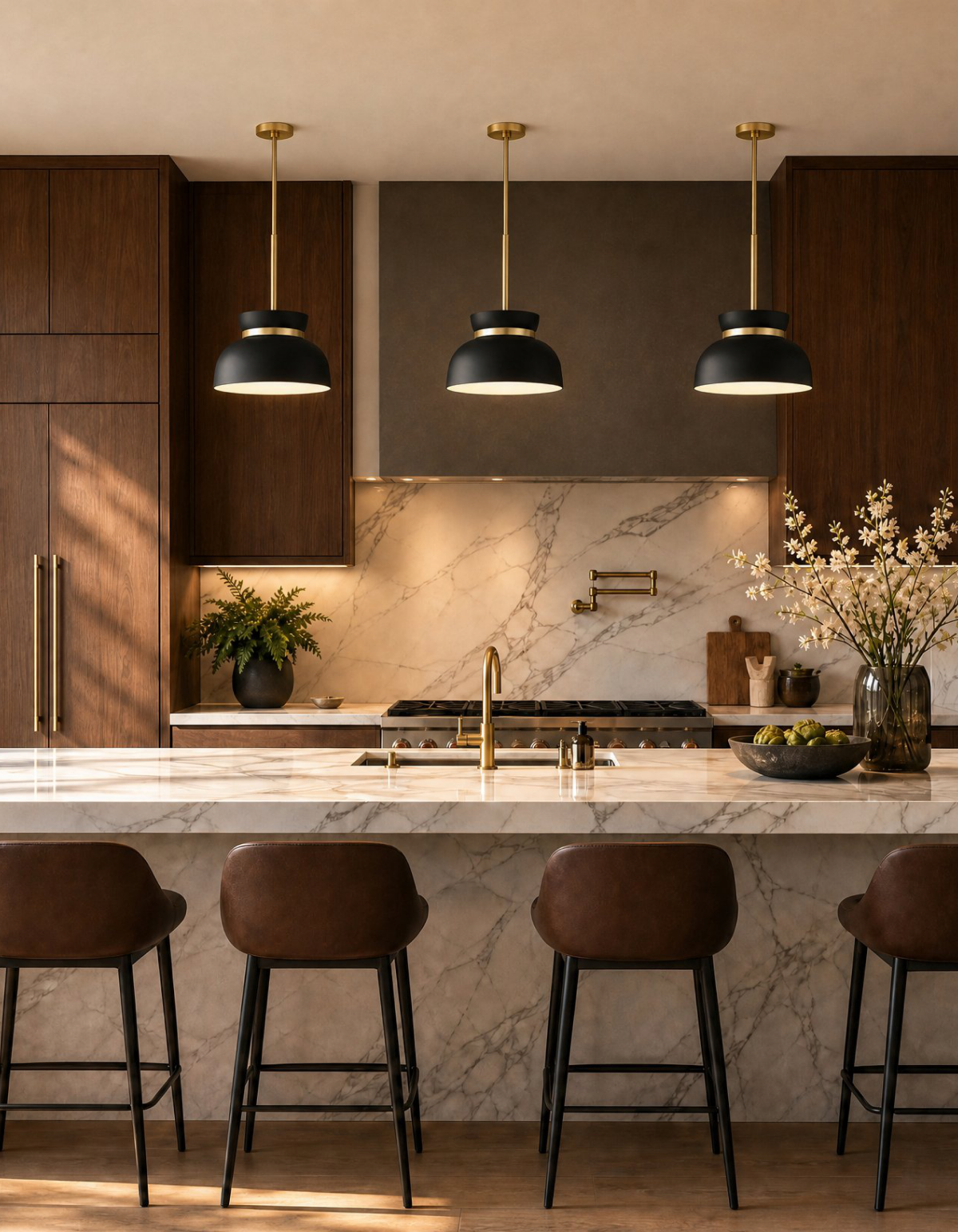 POTTER Medium 1-Light Pendant - Black & Satin Gold#Finish_Black & Satin Gold