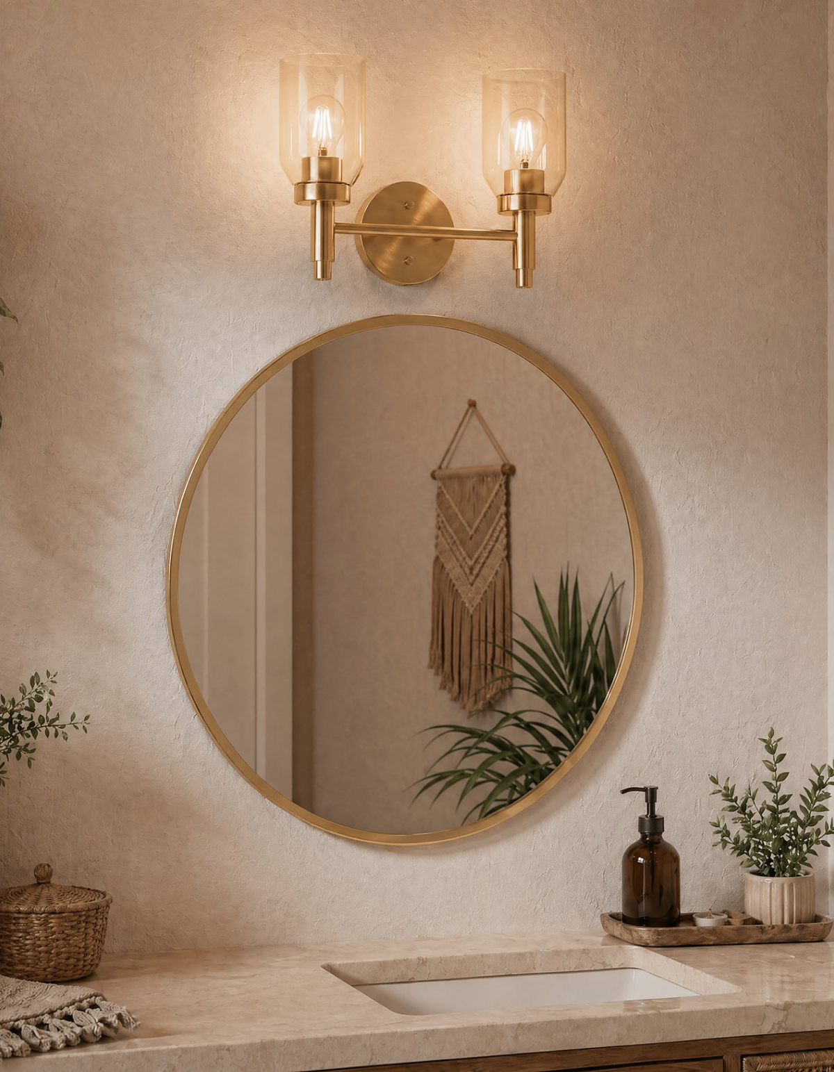 Kindle 2-Light Vanity Light - Satin Gold#Finish_Satin Gold