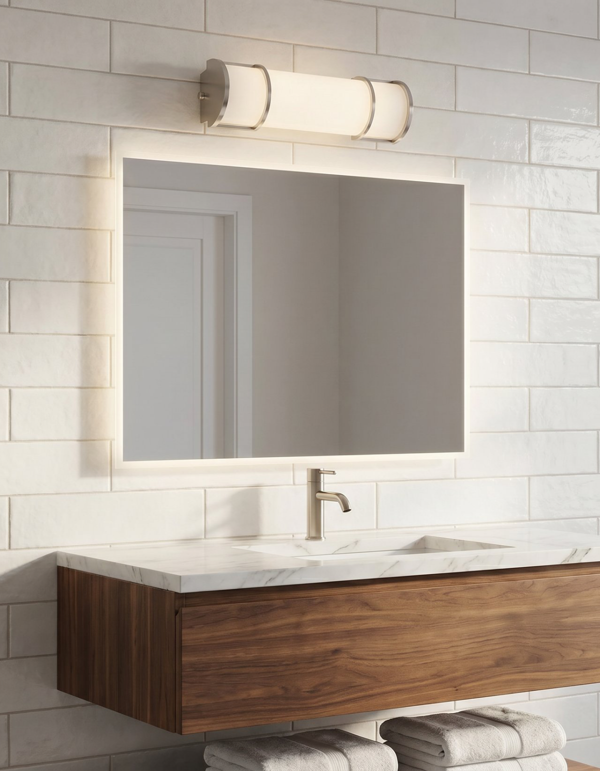 DAWN 12" LED Linear Vanity - Brushed Nickel#Finish_Brushed Nickel