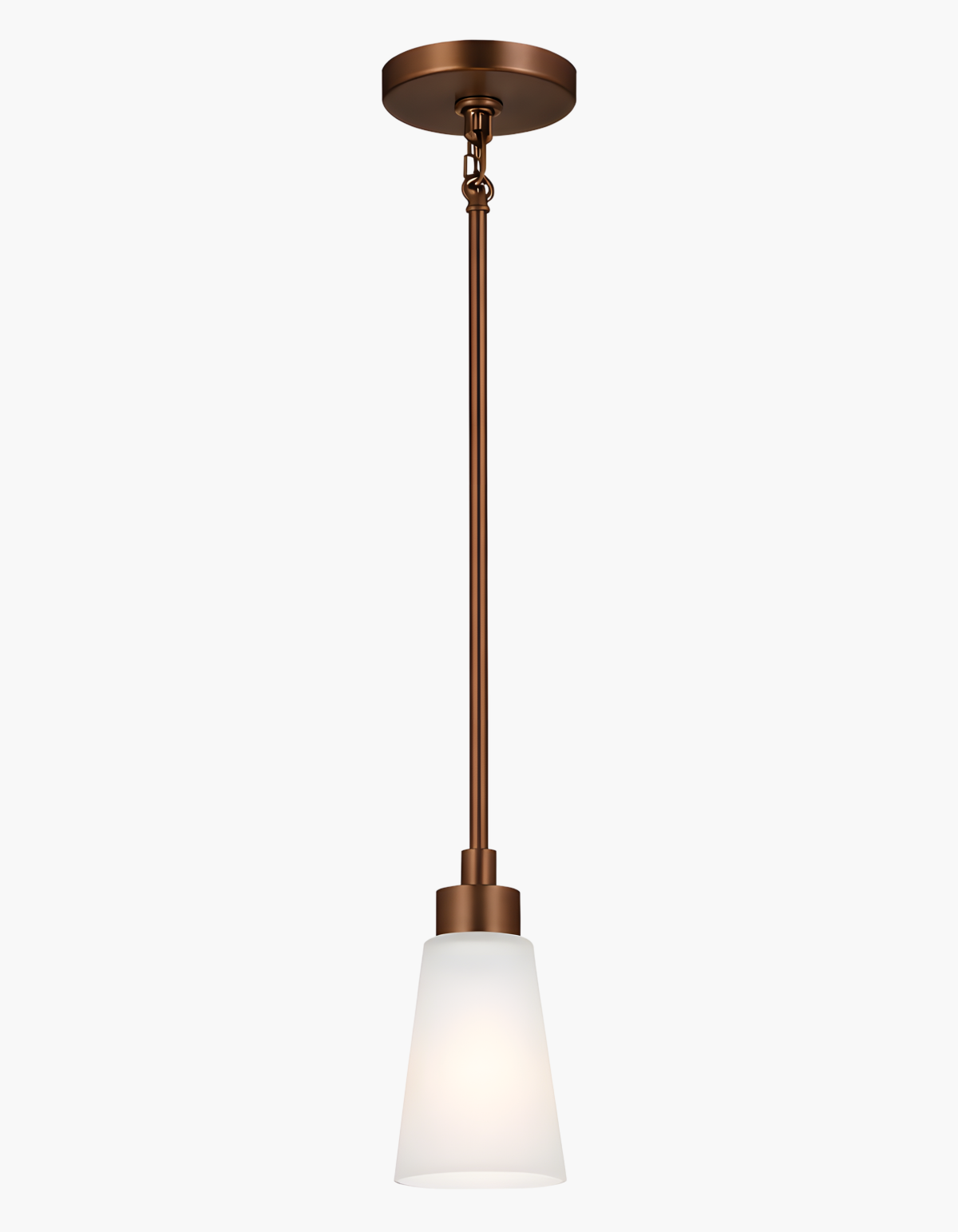 Lima Single Pendant - Bronze Finish, Frosted White Glass#Finish_Bronze Finish, Frosted White Glass