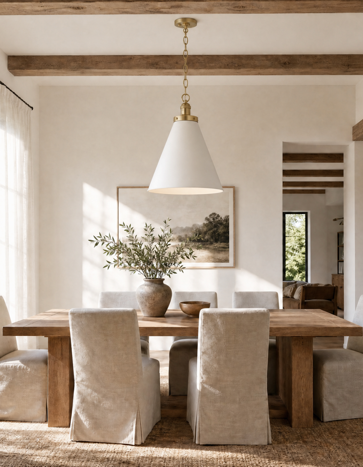 Rivet 1-Light Pendant - White & Satin Gold / 12 in#Finish_White & Satin Gold#Size_12 in