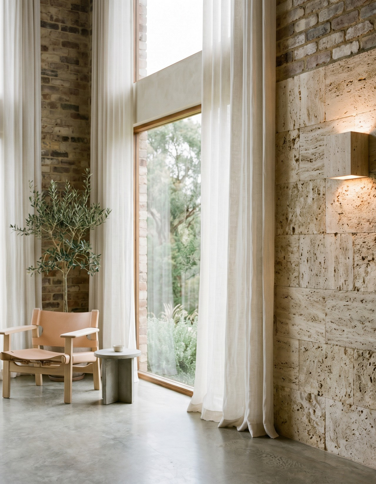 TOR 4-in. Compact Wall Sconce, Travertine Finish