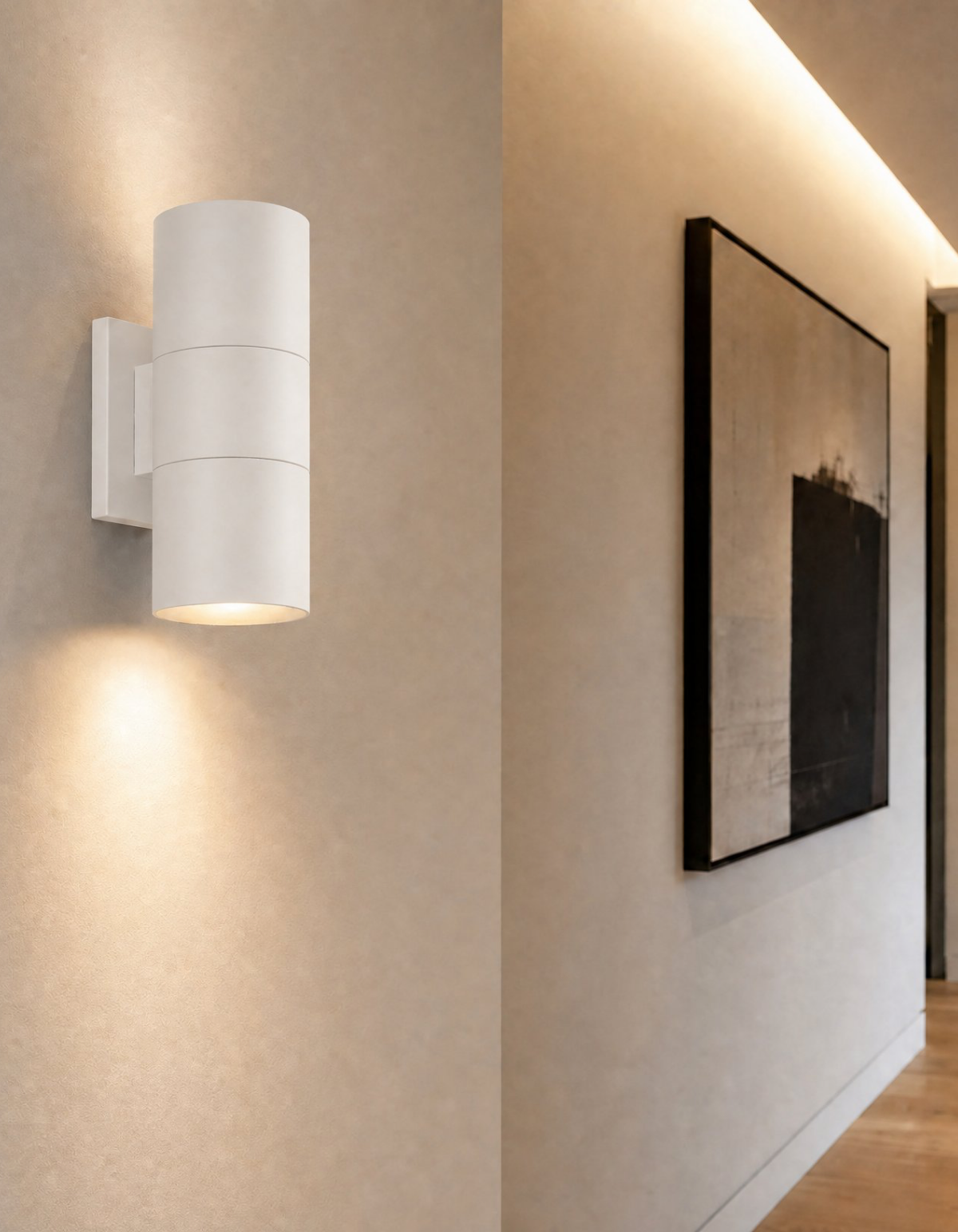 PIONEER 2-Light Outdoor Up/Down Wall Sconce - White#Finish_White