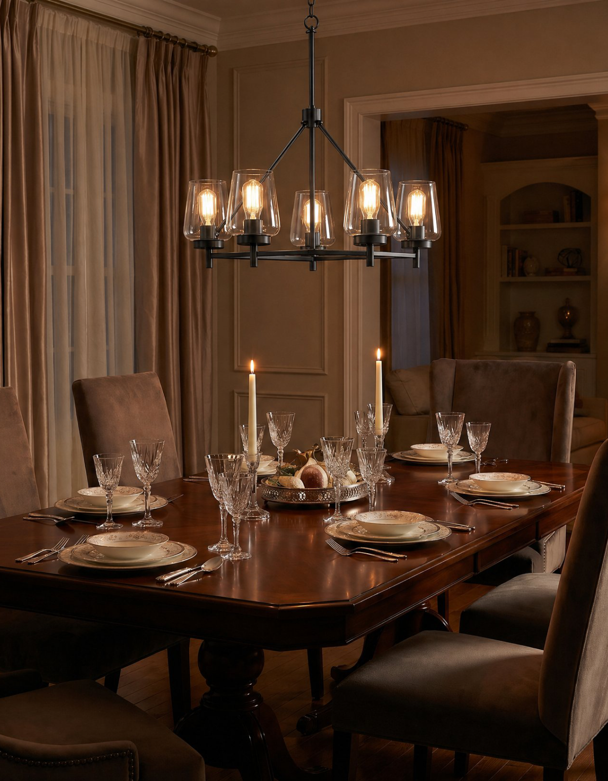 GILA 5-Light Chandelier - Black#Finish_Black