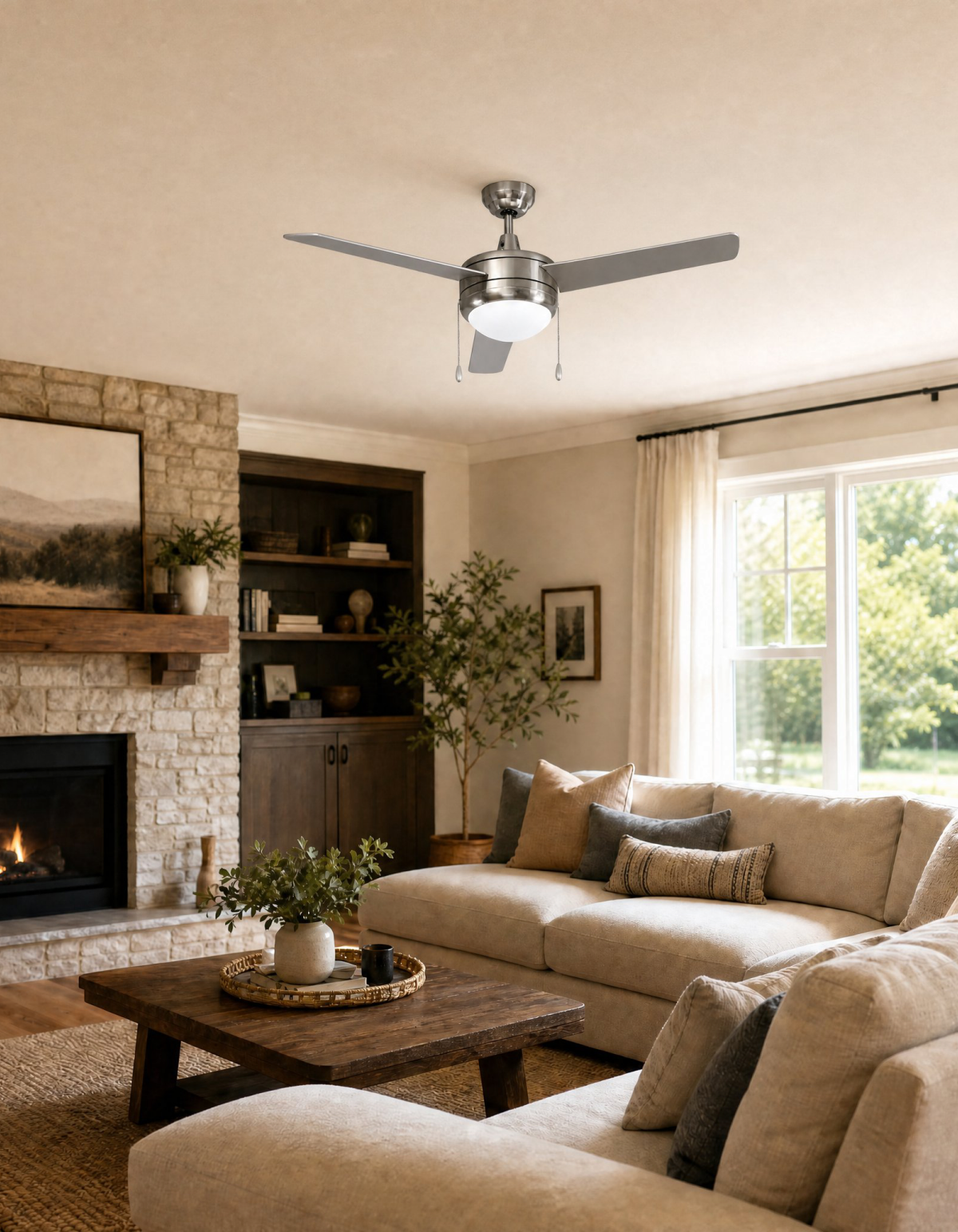 COBIA 52" 3-Blade Cobia Ceiling Fan - Brushed Nickel#Finish_Brushed Nickel