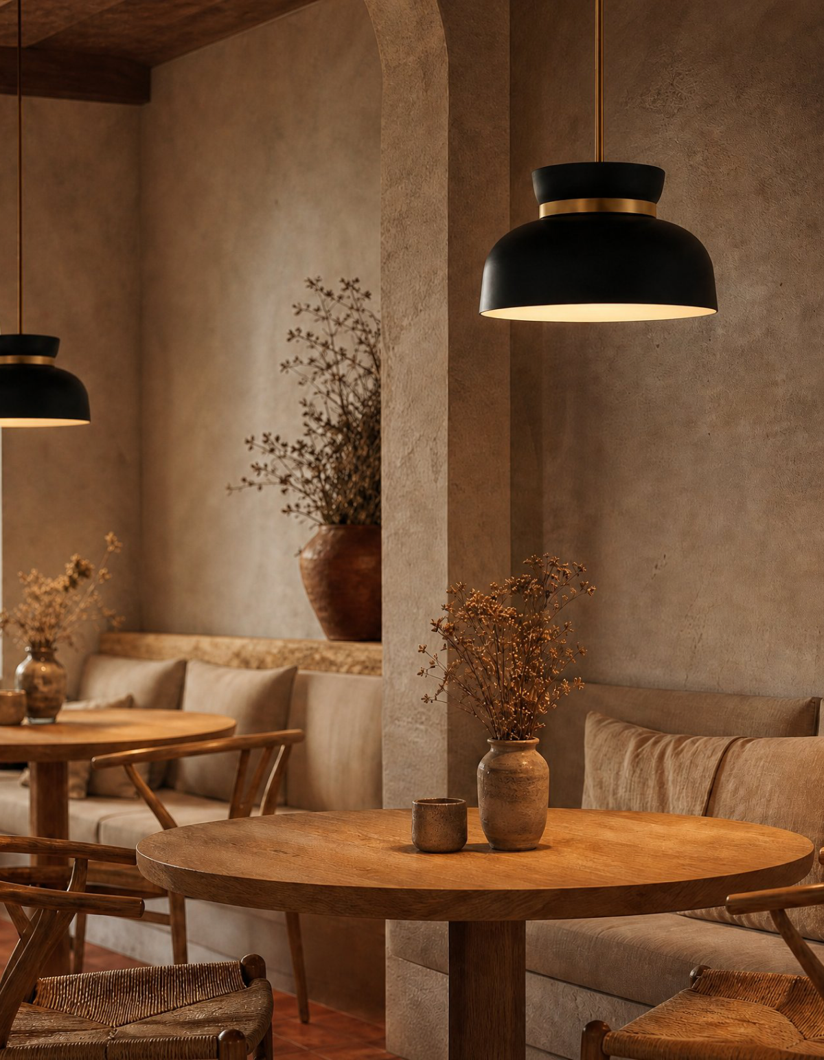 POTTER Small 1-Light Pendant - Black & Satin Gold#Finish_Black & Satin Gold