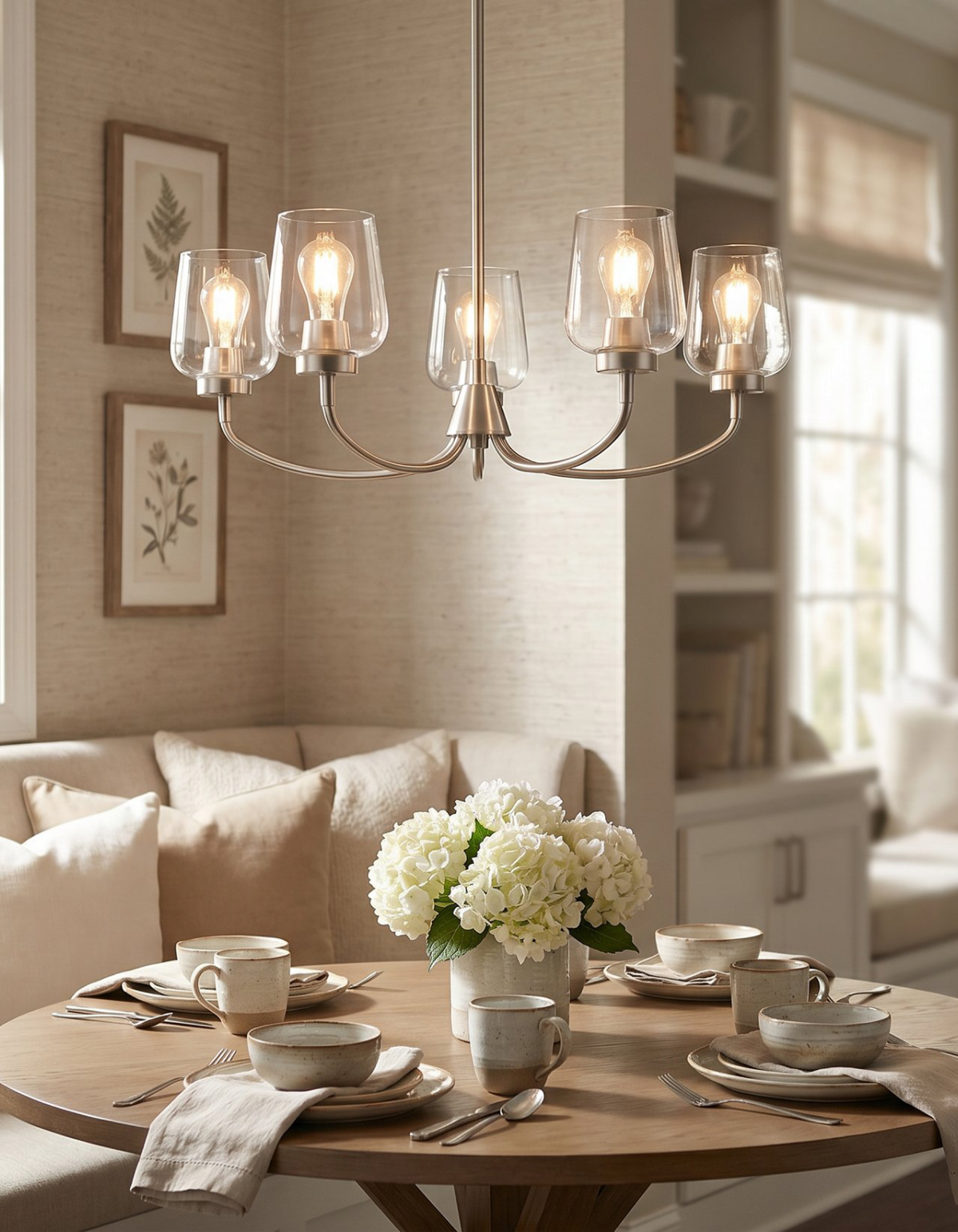 GILA 5-Light Ring Chandelier - Brushed Nickel#Finish_Brushed Nickel