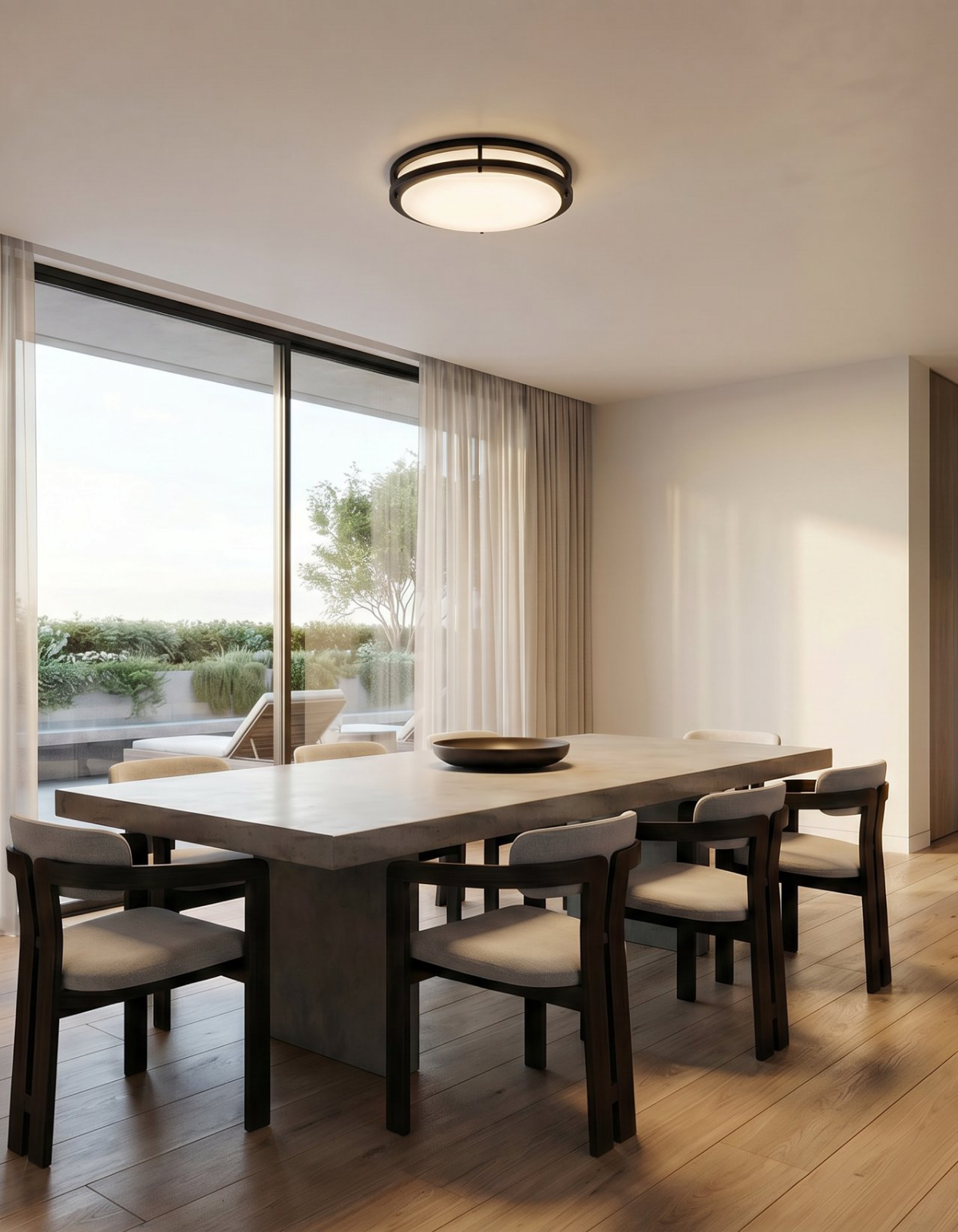 DAWN 12" double ring flush mount - Black#Finish_Black