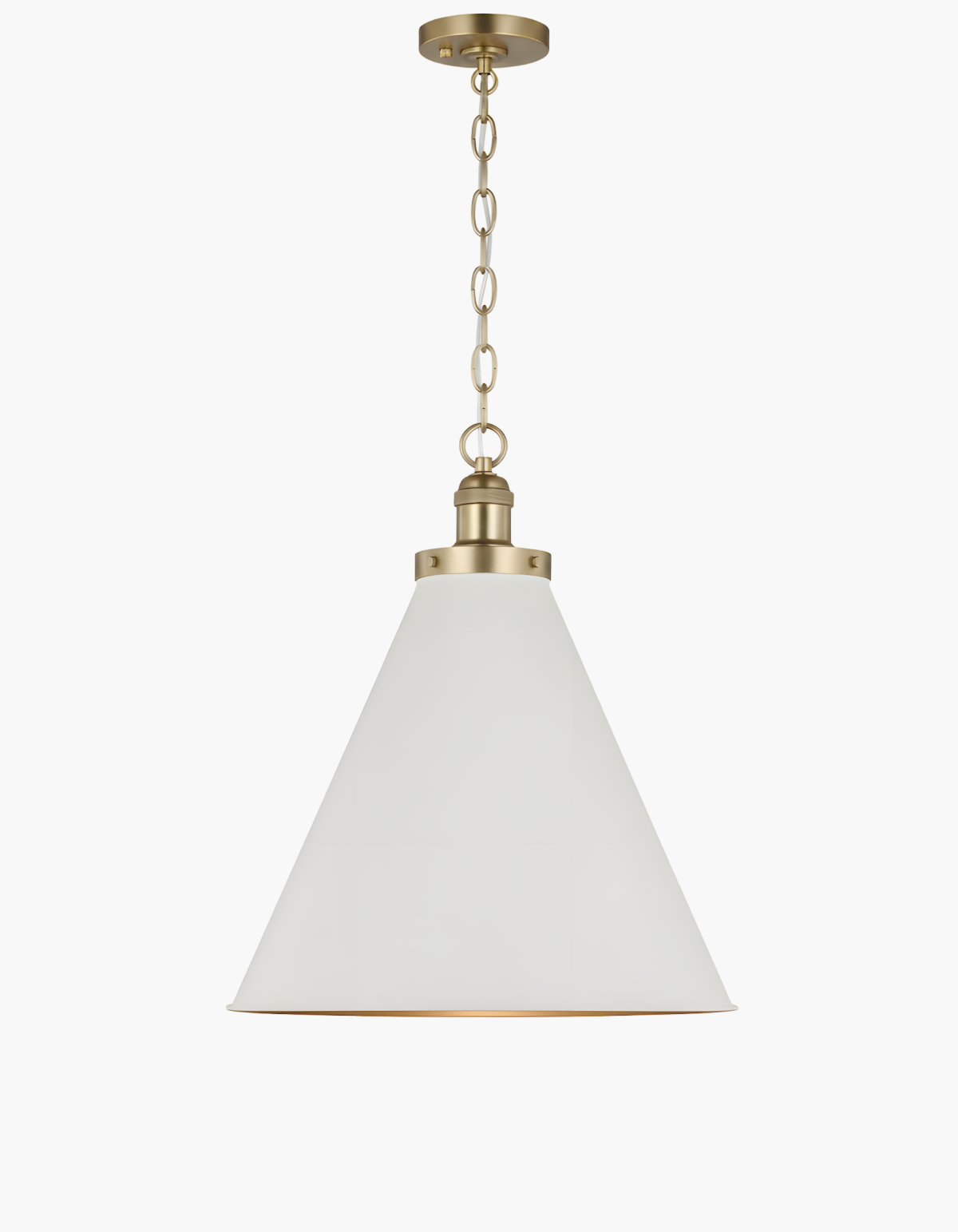 Rivet 1-Light Pendant - White & Satin Gold / 20 in#Finish_White & Satin Gold#Size_20 in