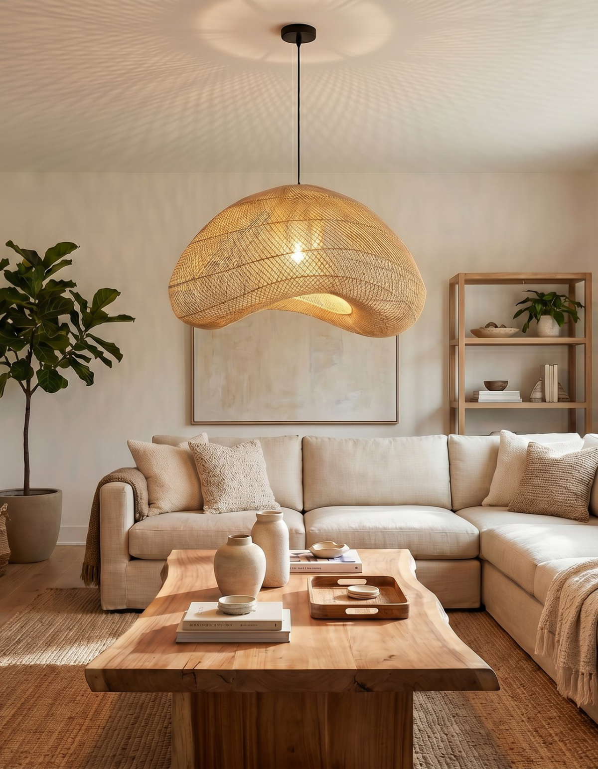 ISLA 1-Light 32" Pendant - Nature Rattan#Finish_Nature Rattan